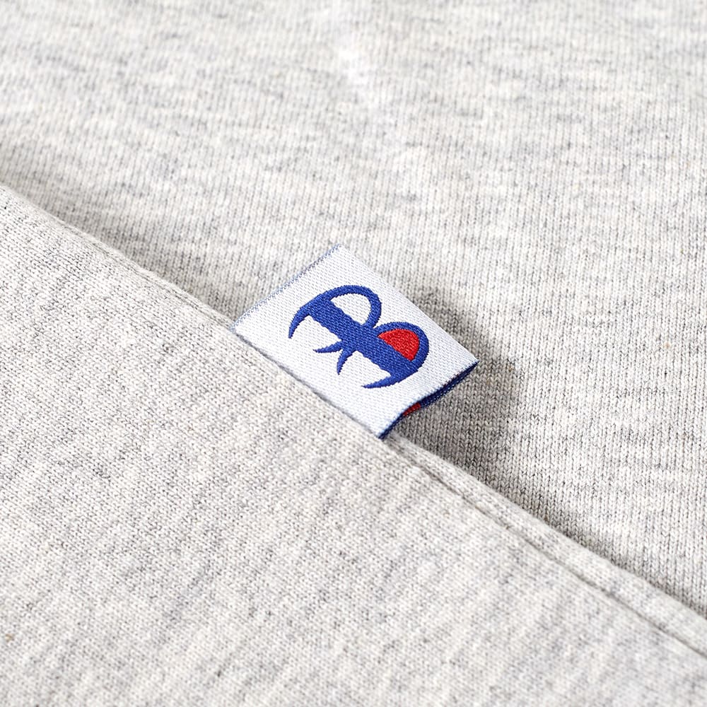 Champion x Beams Vertical Zip Tee (Grey Marl)