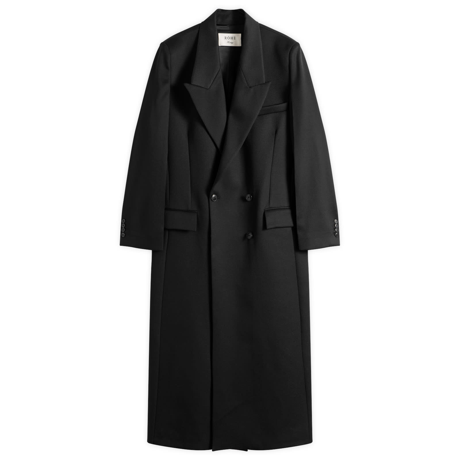 Róhe Women's Double Breasted Tailored Coat in Black, Size EUR 32