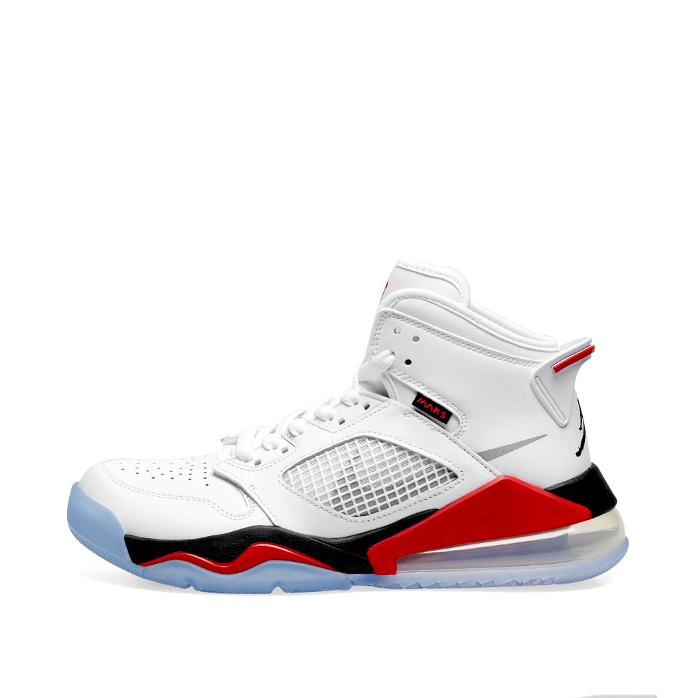 Air Jordan Mars 270 GS White, Silver & Fire Red | END.
