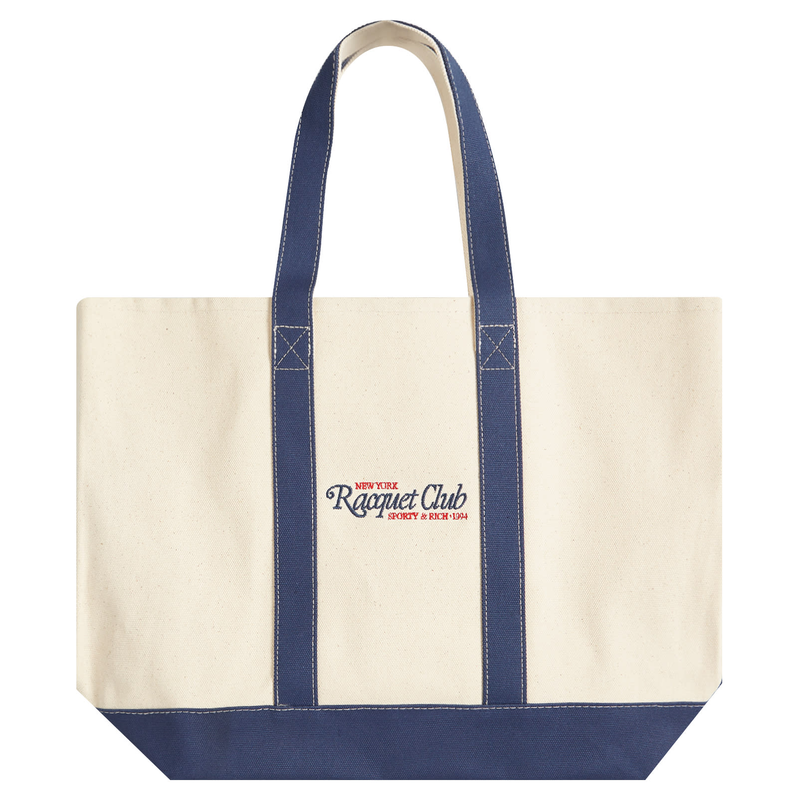 ★Sporty & Rich★94 ラケットクラブ ツートン トートバッグ Sporty & Rich 94 Racquet Club Two Tone Tote Bag Natural