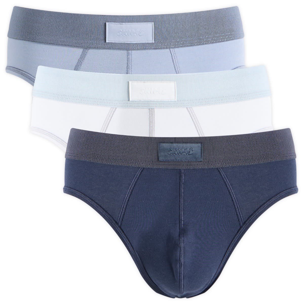 SKIMS Men's Cotton Brief - 3-Pack in Nimbus Multi, Size X-Small