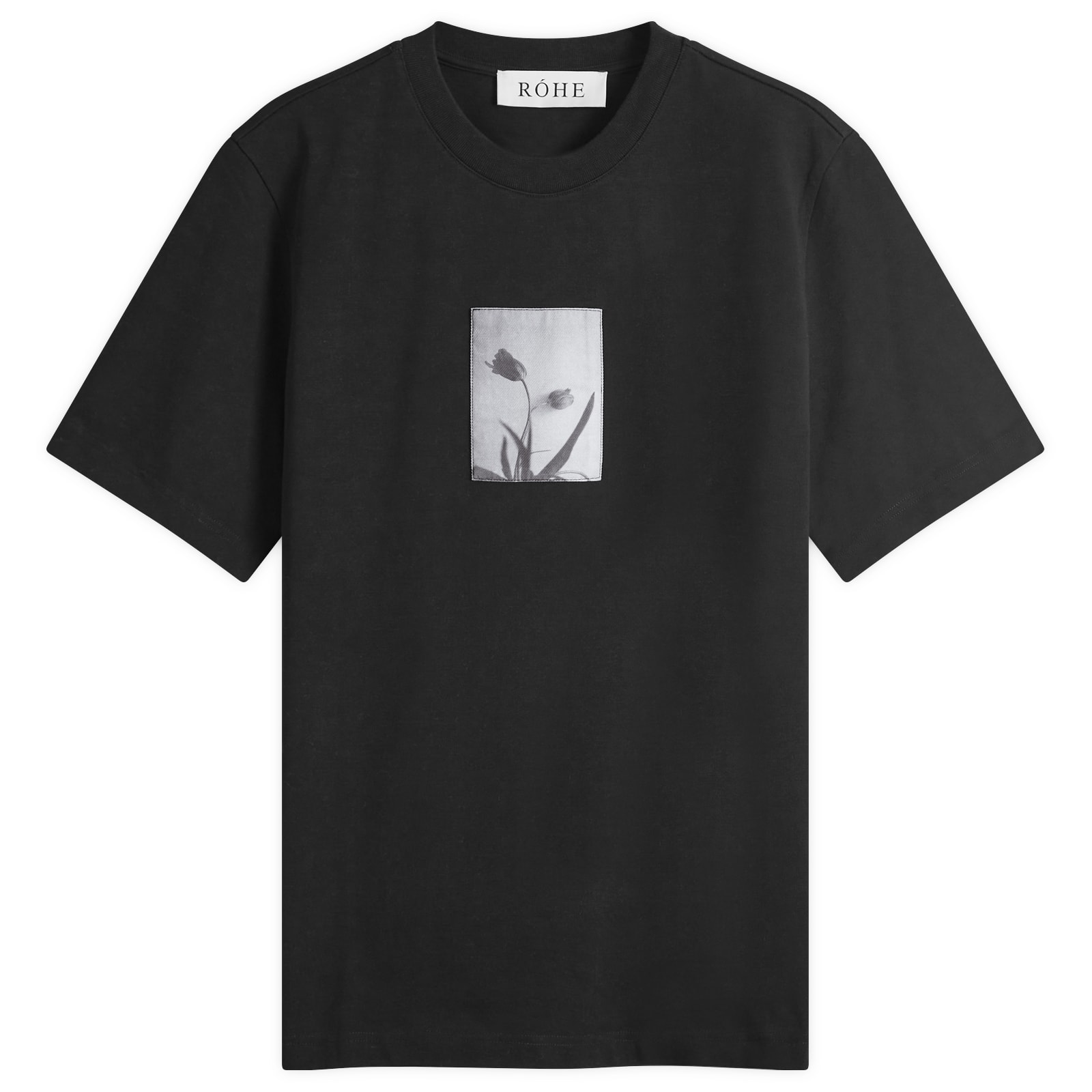 Róhe Men’s Tulip Printed Patch T-Shirt Black
