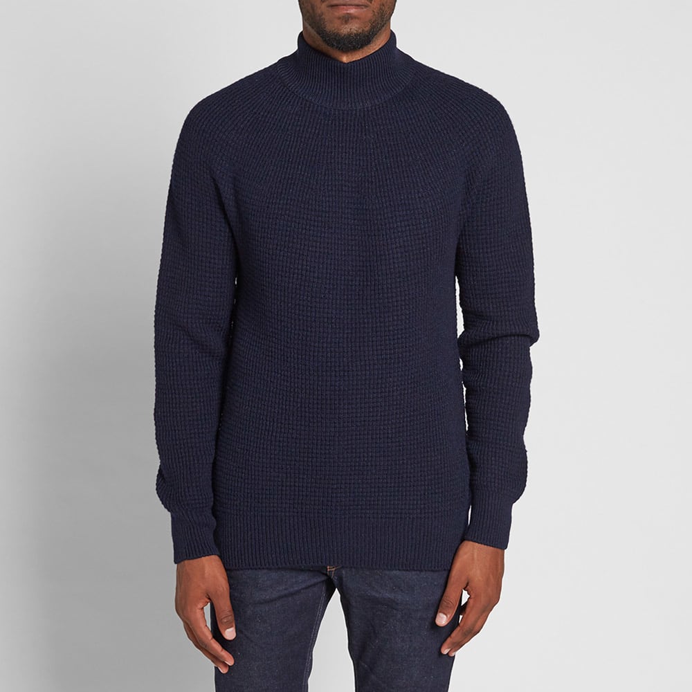 nanamica high neck sweater navy nanamica high neck sweater navy
