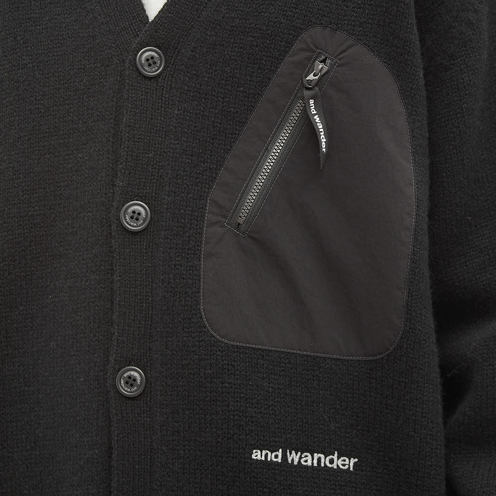 and wander Shetland Wool Cardigan Black END. (KR)