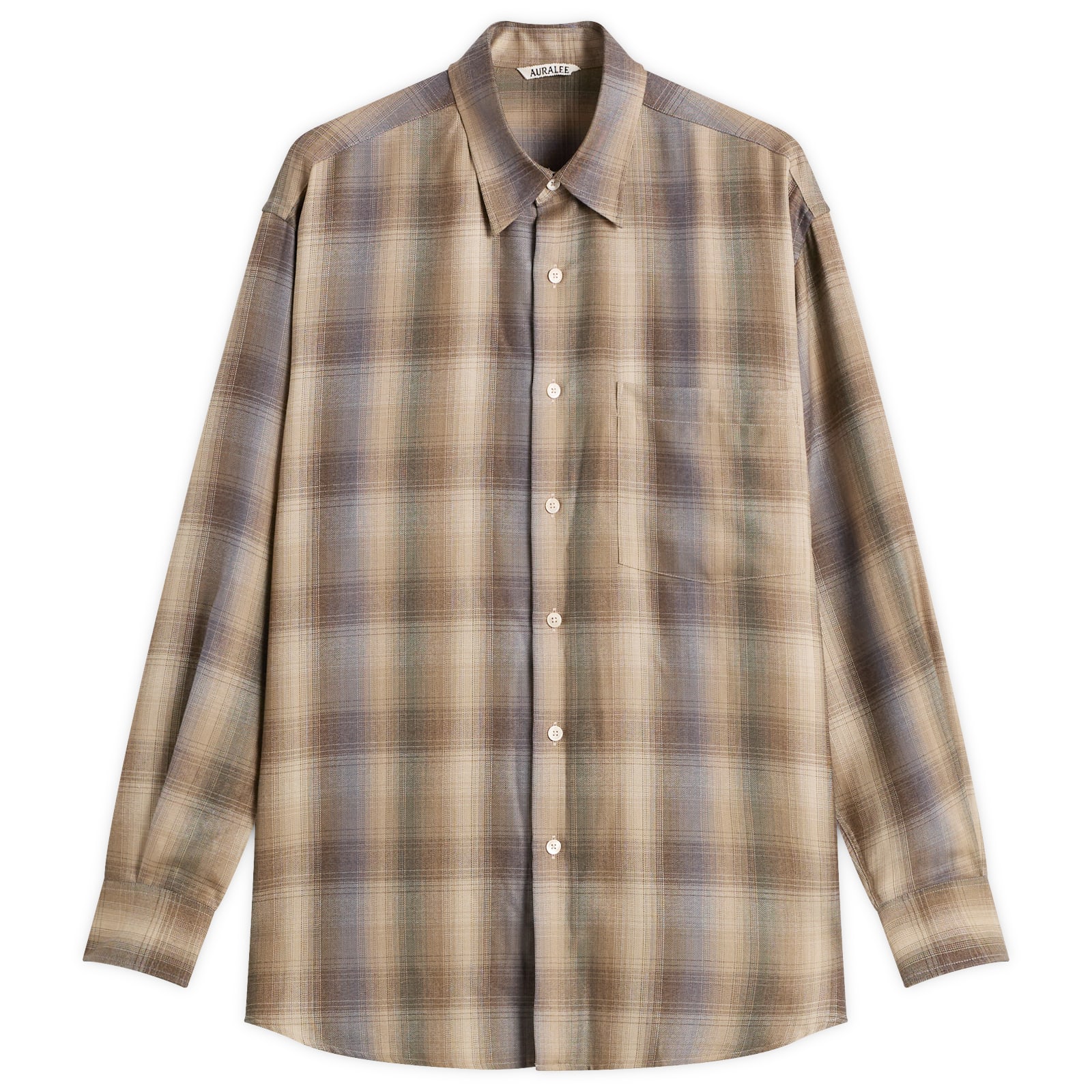 オーラリーWASHABLESUPERLIGHTWOOL CHECKSHIRTS Path