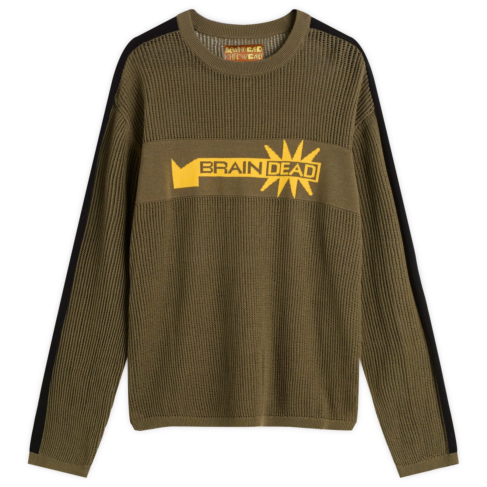 Brain Dead Men’s Long Sleeve Mesh Jumper Green