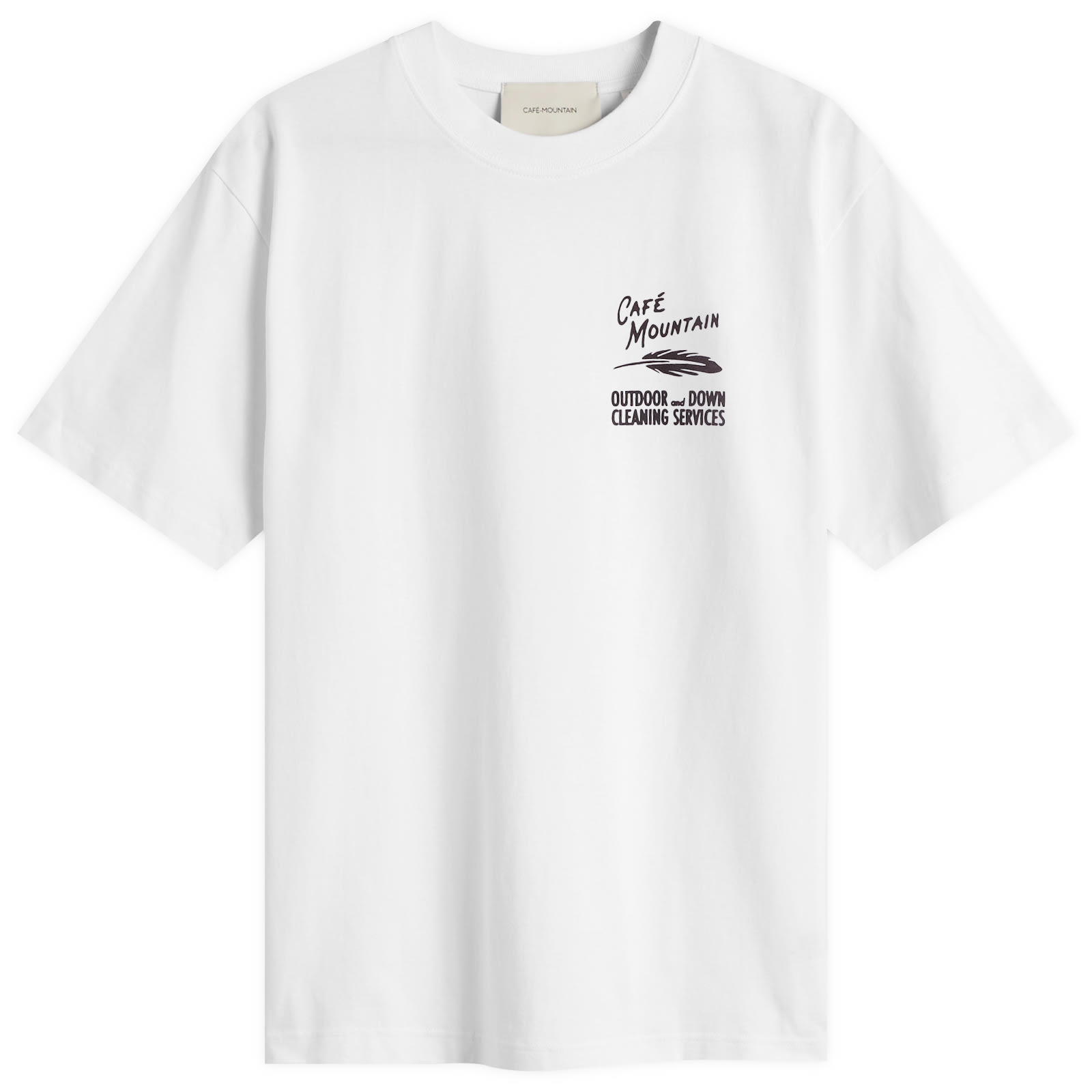 Café Mountain — Men's Down Cleaning Duck T-Shirt in Natural, Size Small
