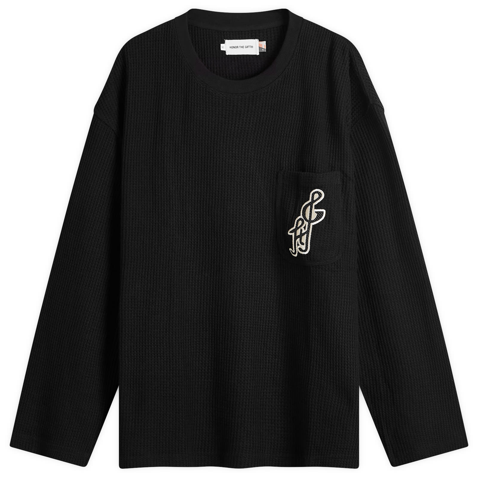 Honor the Gift Notes Long Sleeve Waffle T-Shirt Black | END. (GB)