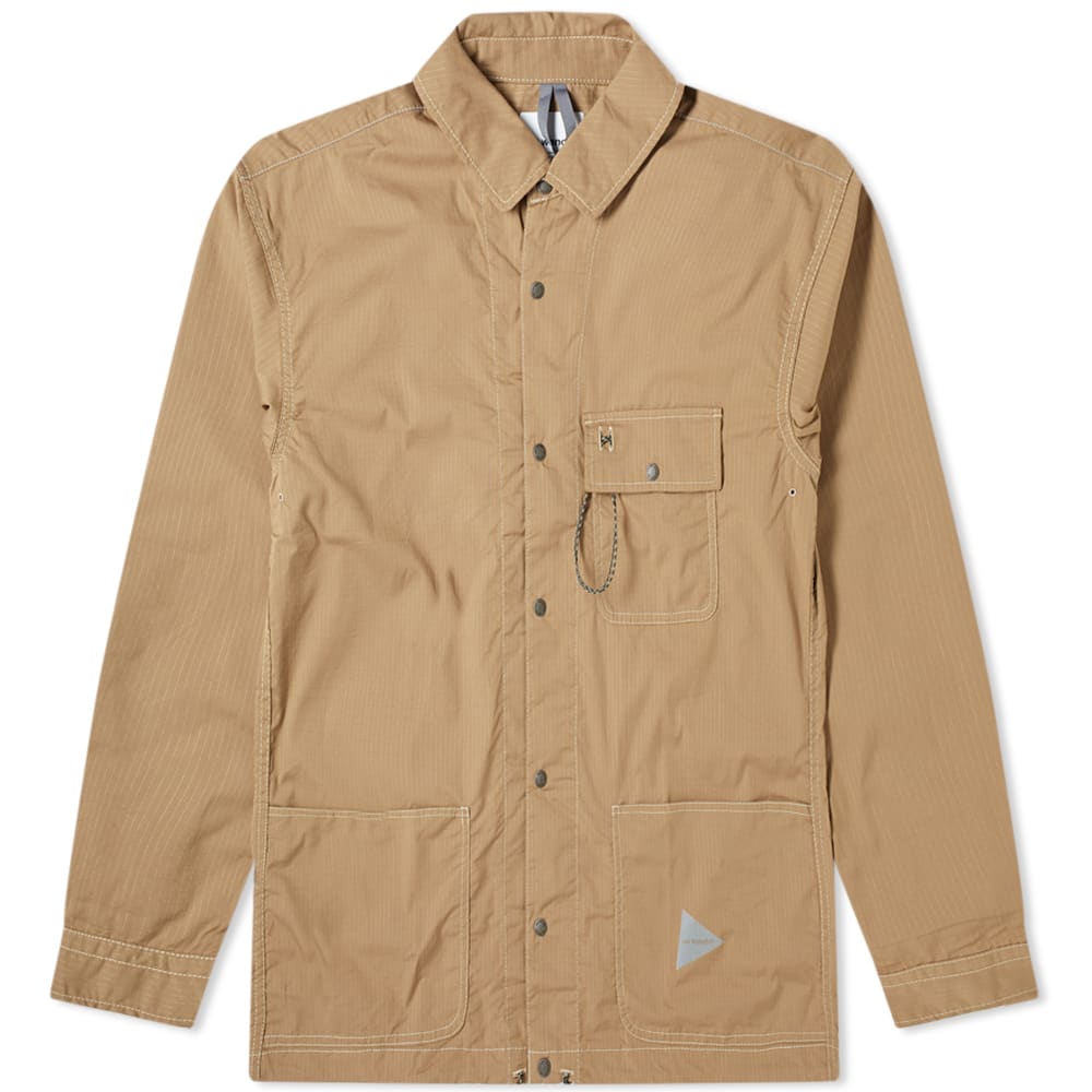 And Wander Drip Rip Shirt Jacket Camel | END. (Global)