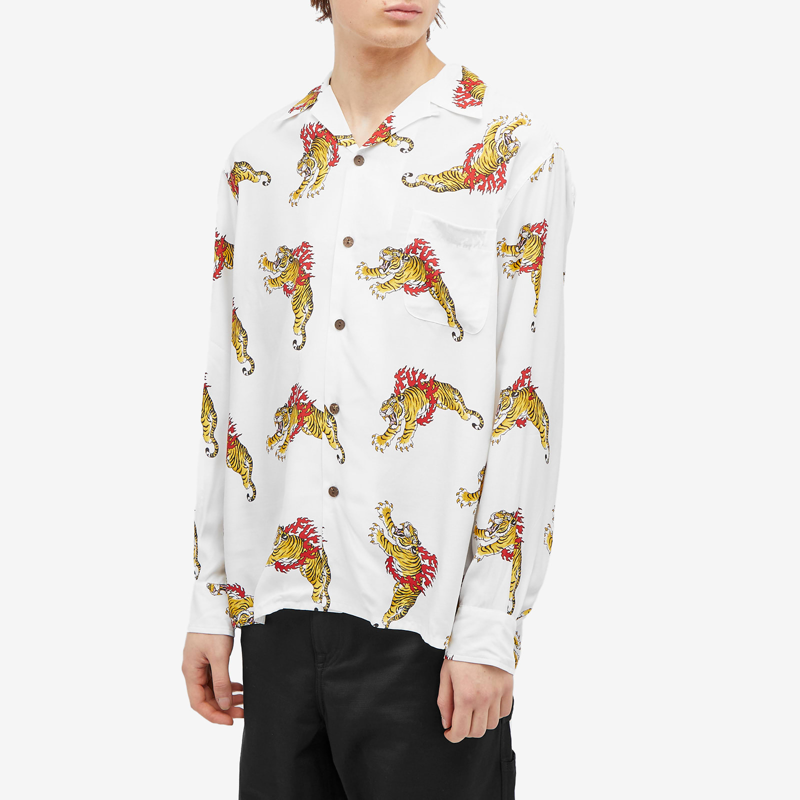 Wacko Maria Men's x Tim Lehi Hawaiian Shirt White - Curated Menswear
