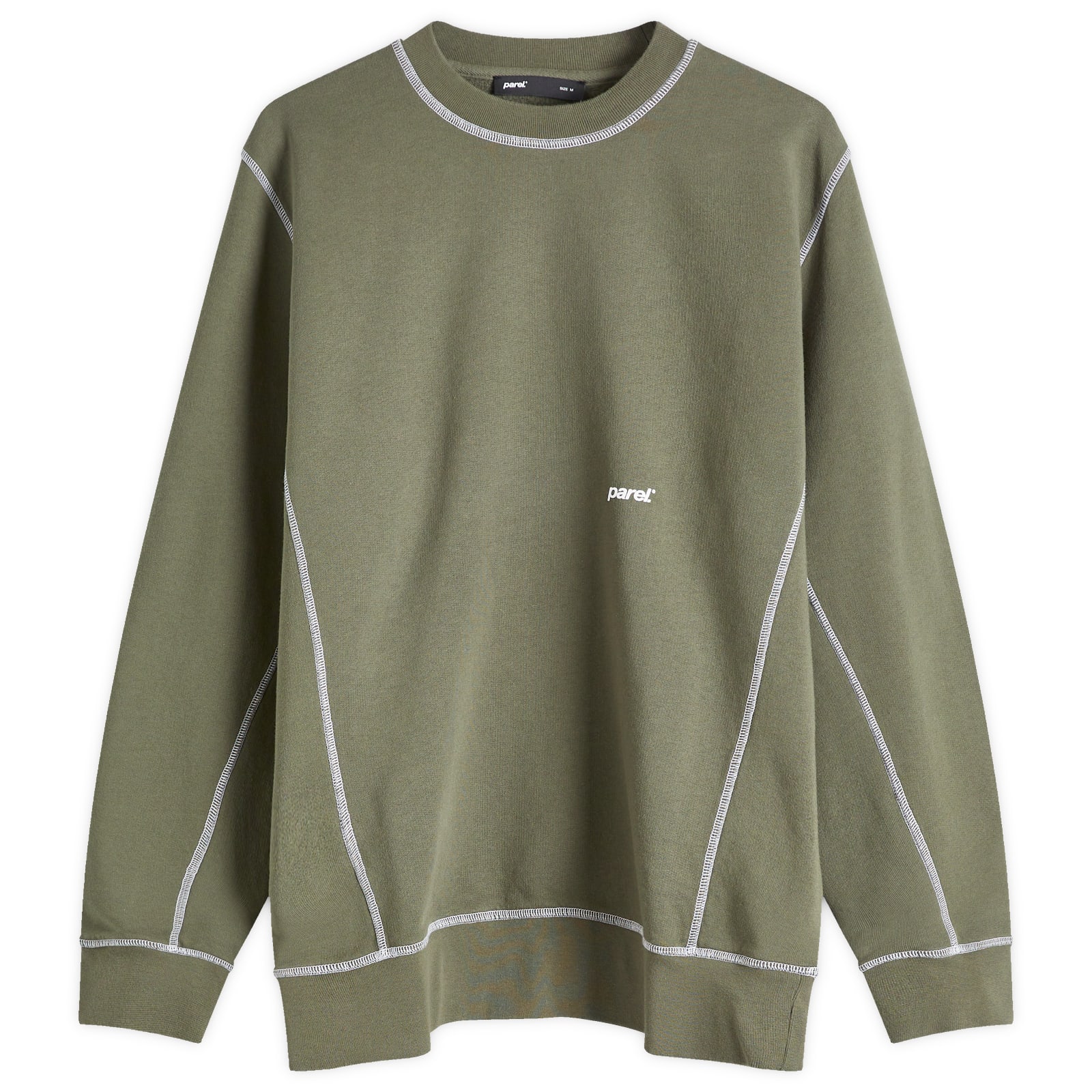 Parel Studios Men’s Contrast Crewneck Sweatshirt Army Green