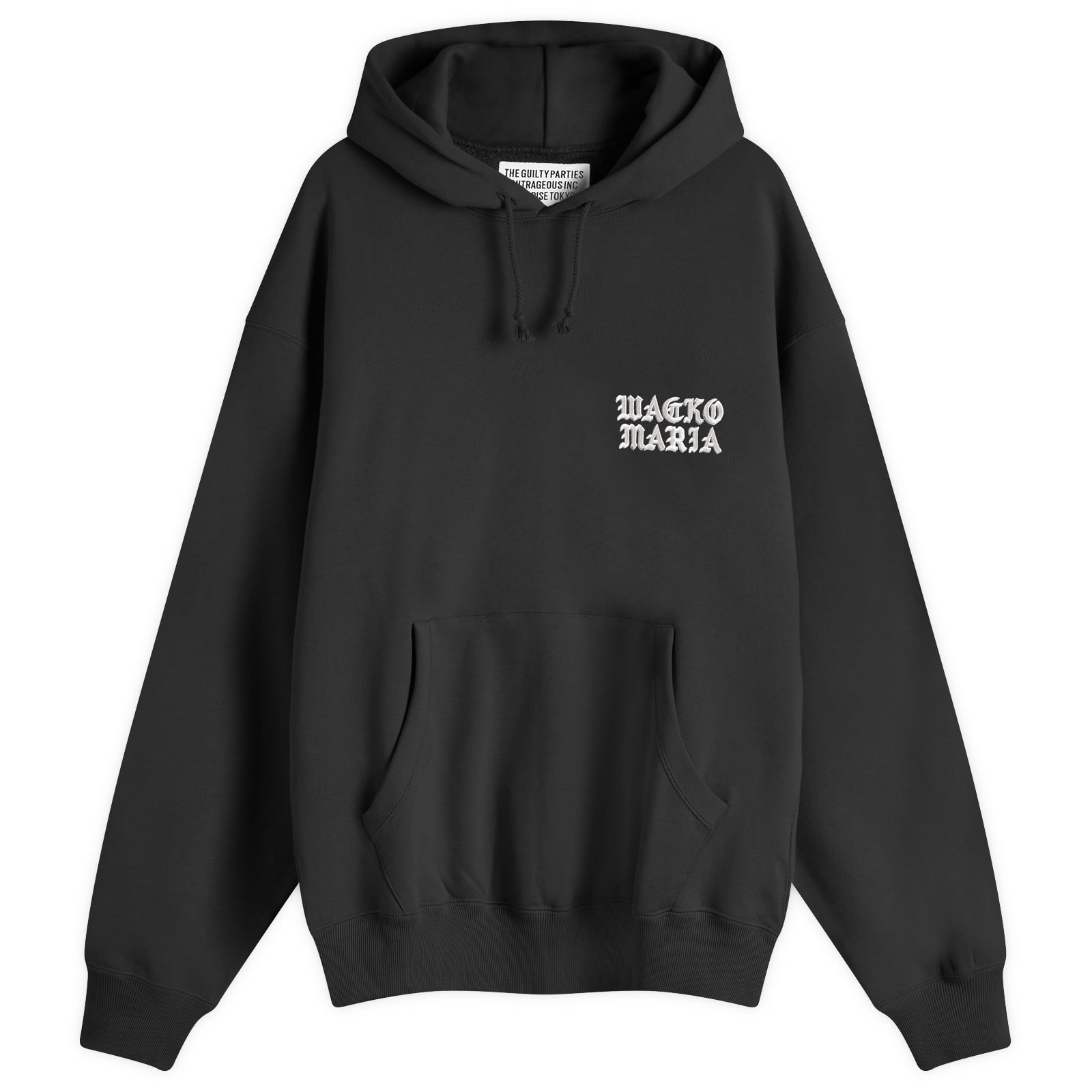 Wacko Maria Embroidered Gothic Logo パーカー Wacko Maria Men's Embroidered Gothic Logo Hoodie in Black