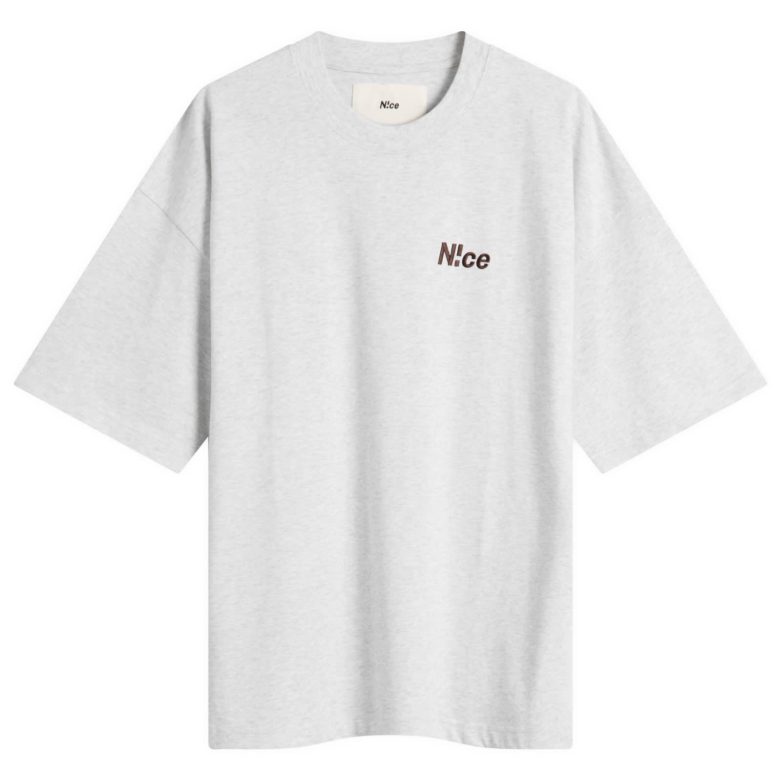 N!CE Men’s Embroidered Logo T-Shirt Grey