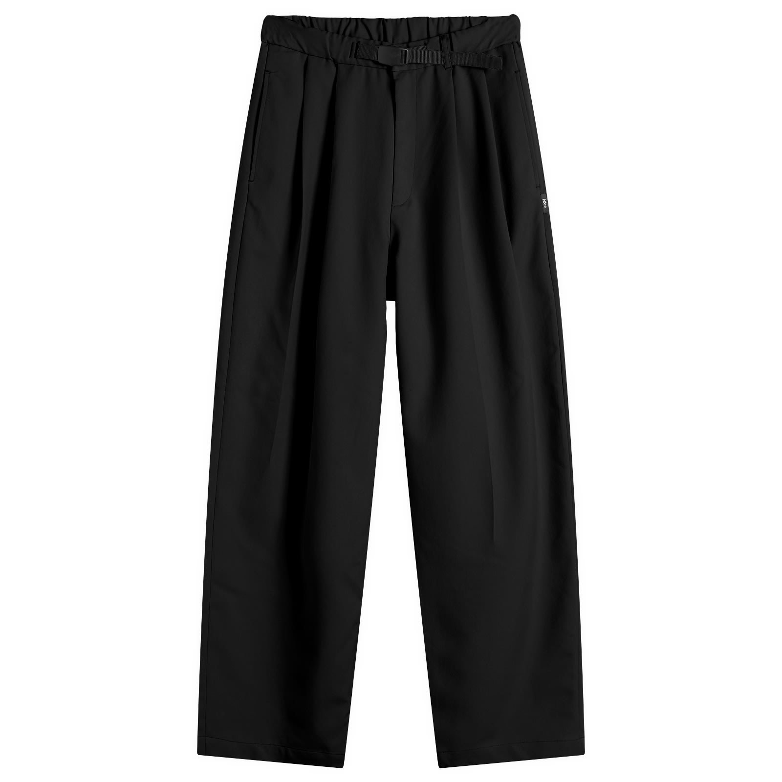 N!CE Men’s Double Pleat Belted Trousers Black