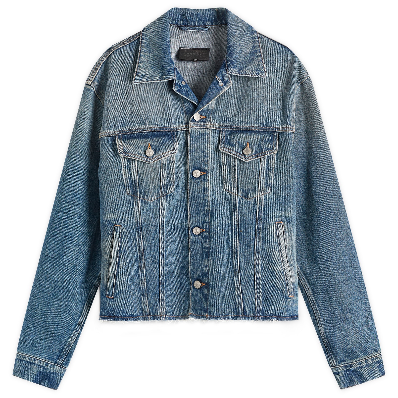 MM6 Maison Margiela Denim Raw Hem Jacket Medium Blue | END. (US)