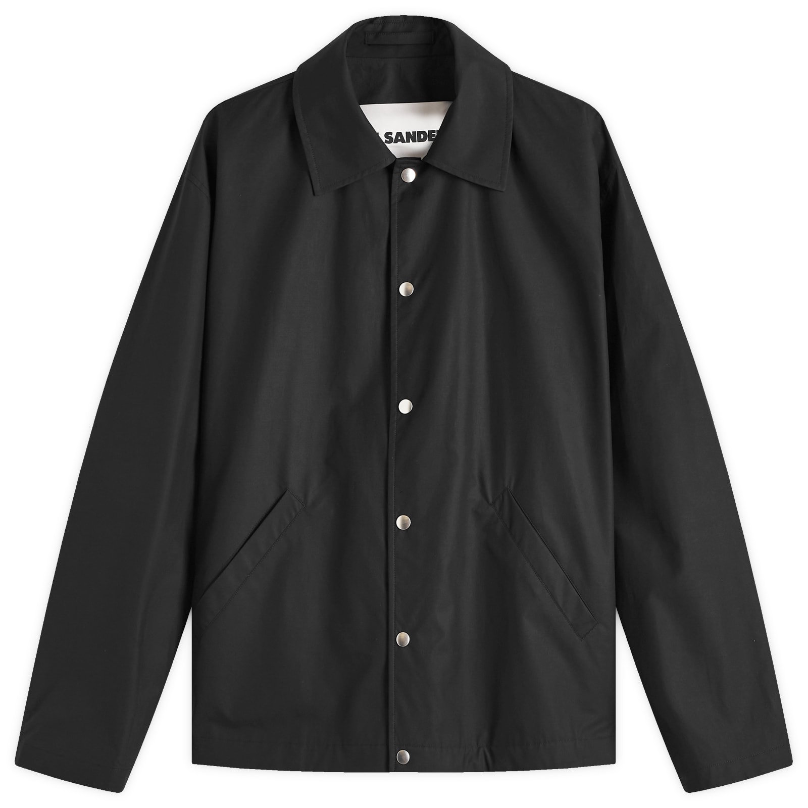 Jil Sander Men's Logo Cotton Coach Jacket Black - Curated Menswear