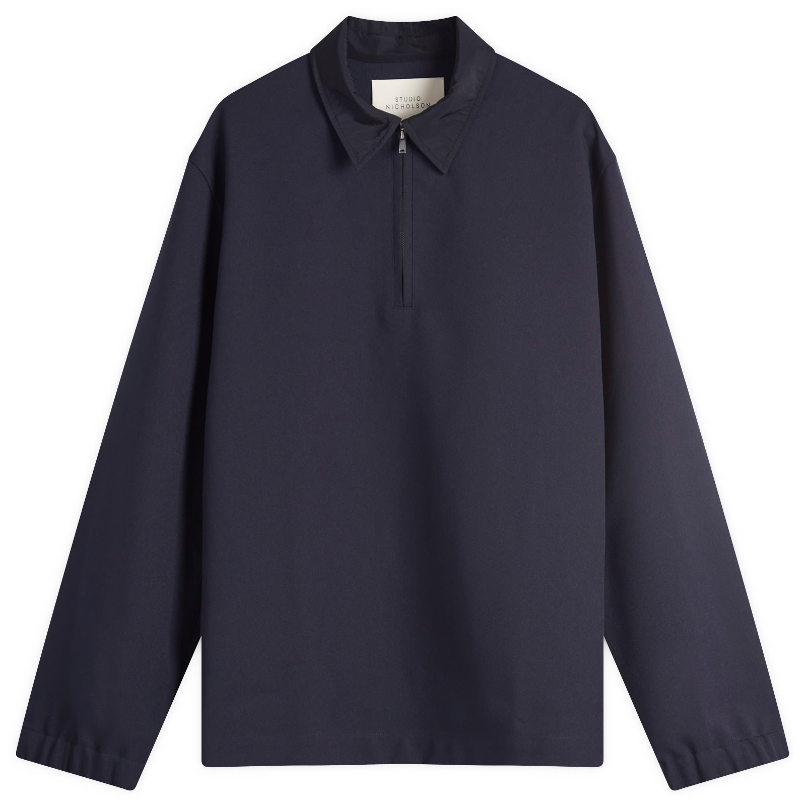 Studio Nicholson Men's Half Placket Zip Shirt Darkest Navy