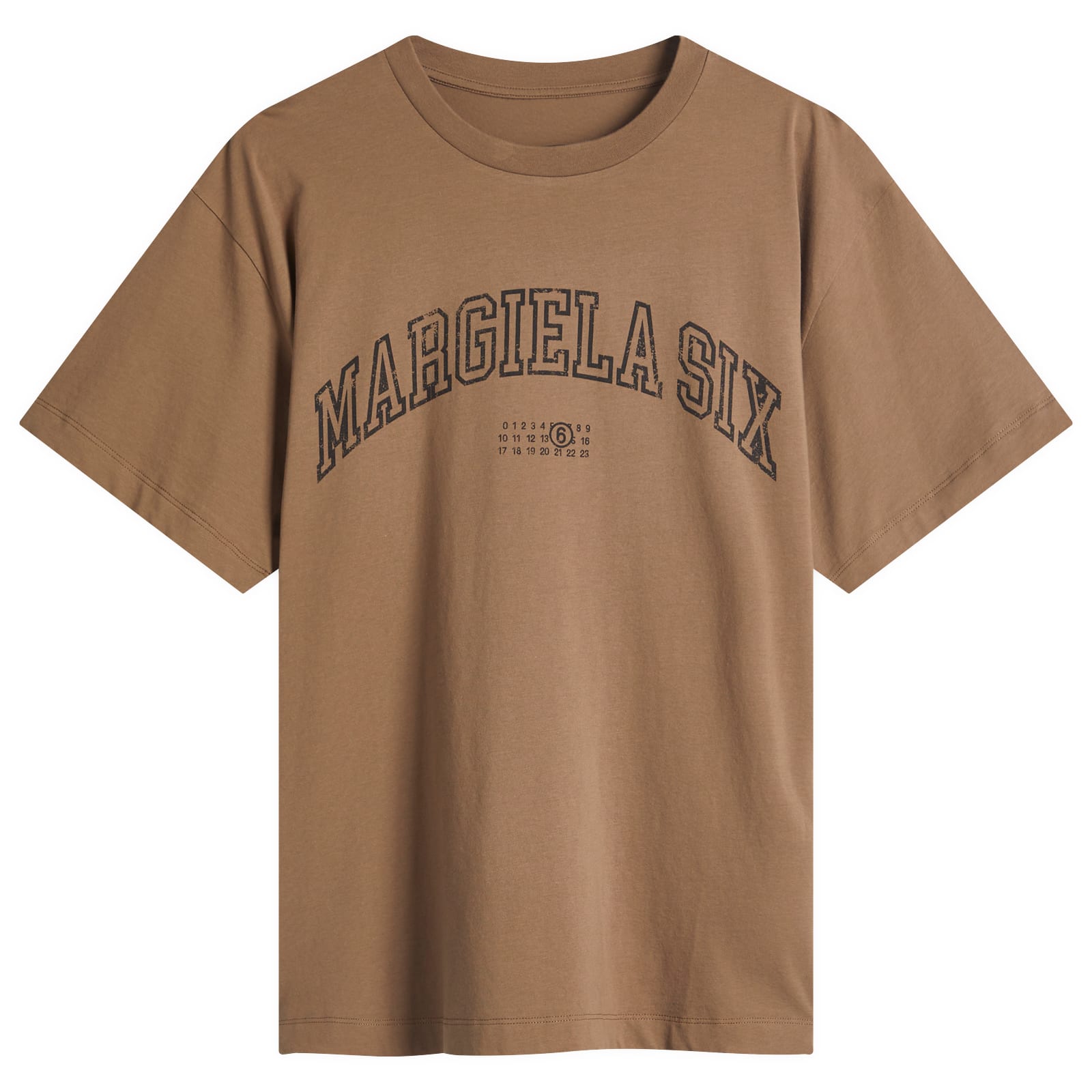 MM6｜ (SH0GC0043 S24312 900) MM6 Maison Margiela Six Print T-Shirt Light Brown | END. (AR)