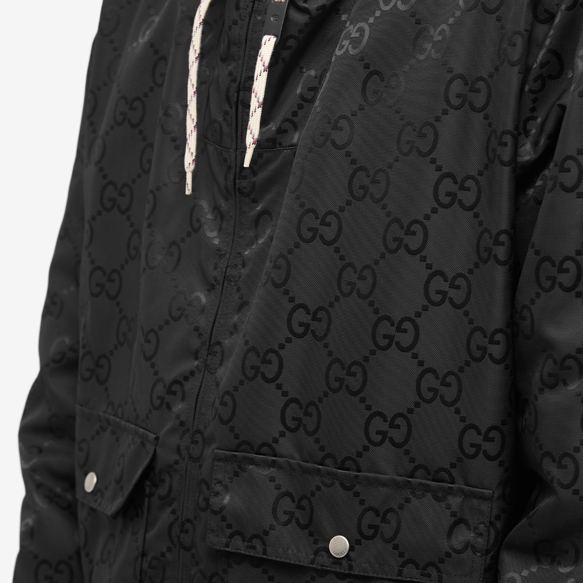 Gucci Men's GG Jacquard Hooded Jacket Black | 751327-Z8BJP-1000
