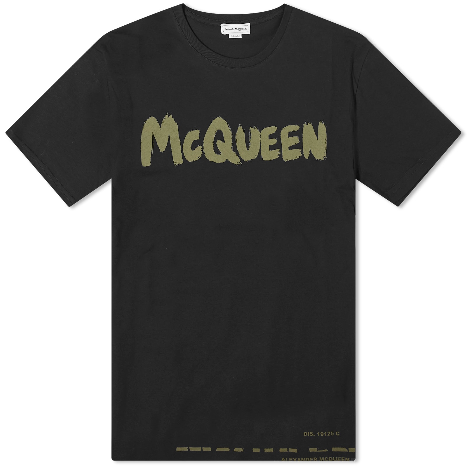 ★alexander mcqueen★ Graffiti McQueen T-Shirt Black Khaki 6 Alexander McQueen Graffiti Logo T-Shirt Black & Khaki | END