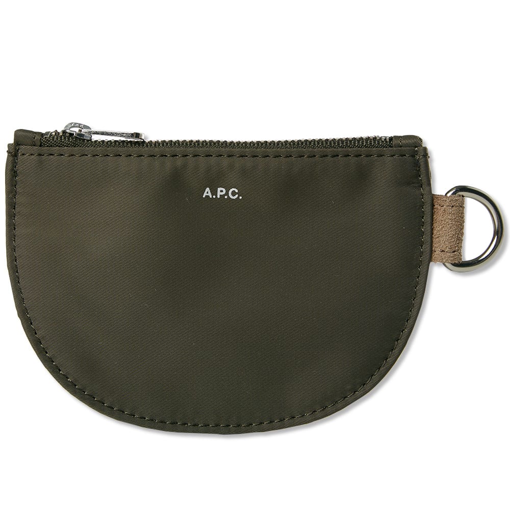 a p c half moon zip wallet khaki a p c half moon zip wallet khaki