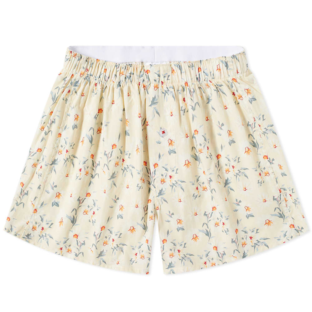 Peach & White Sweetheart Box Cotton Shorts main image 0