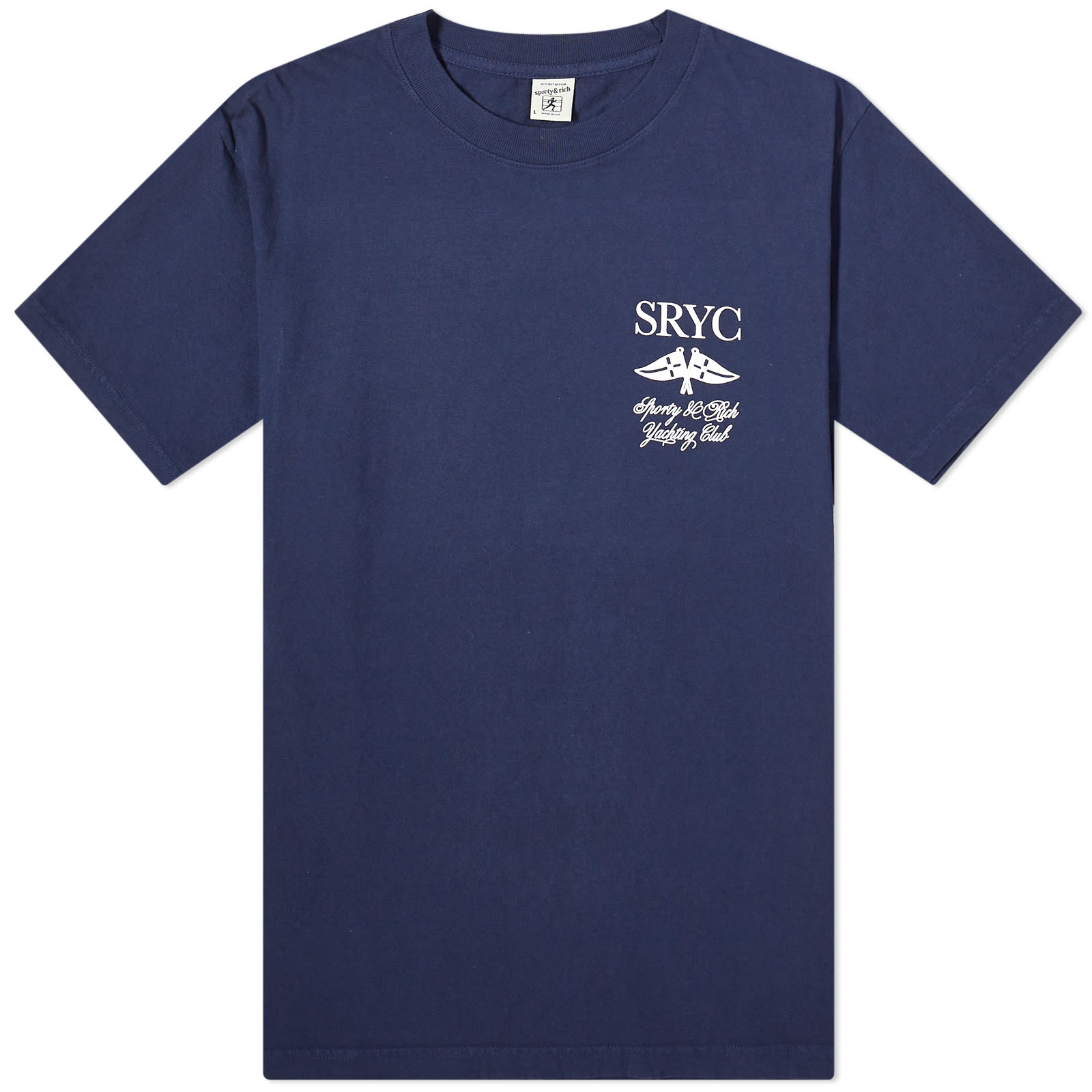 スウェット・トレーナー Sporty & Rich Yacht Club Logo Print Short Sleeve T-Shirt Nav MUSINSA | SPORTY&RICH Yacht Club Logo Print Short Sleeve T