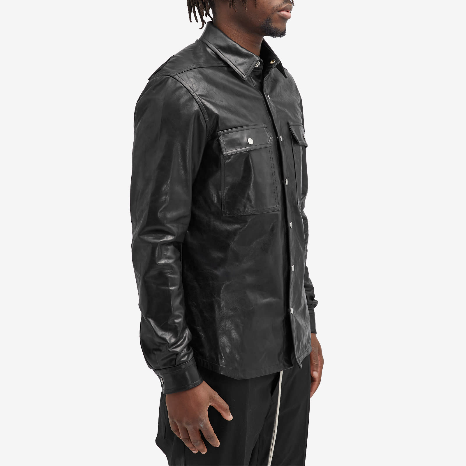Rick Owens Leather Outershirt – On Sale Now with Up to 46% Off
