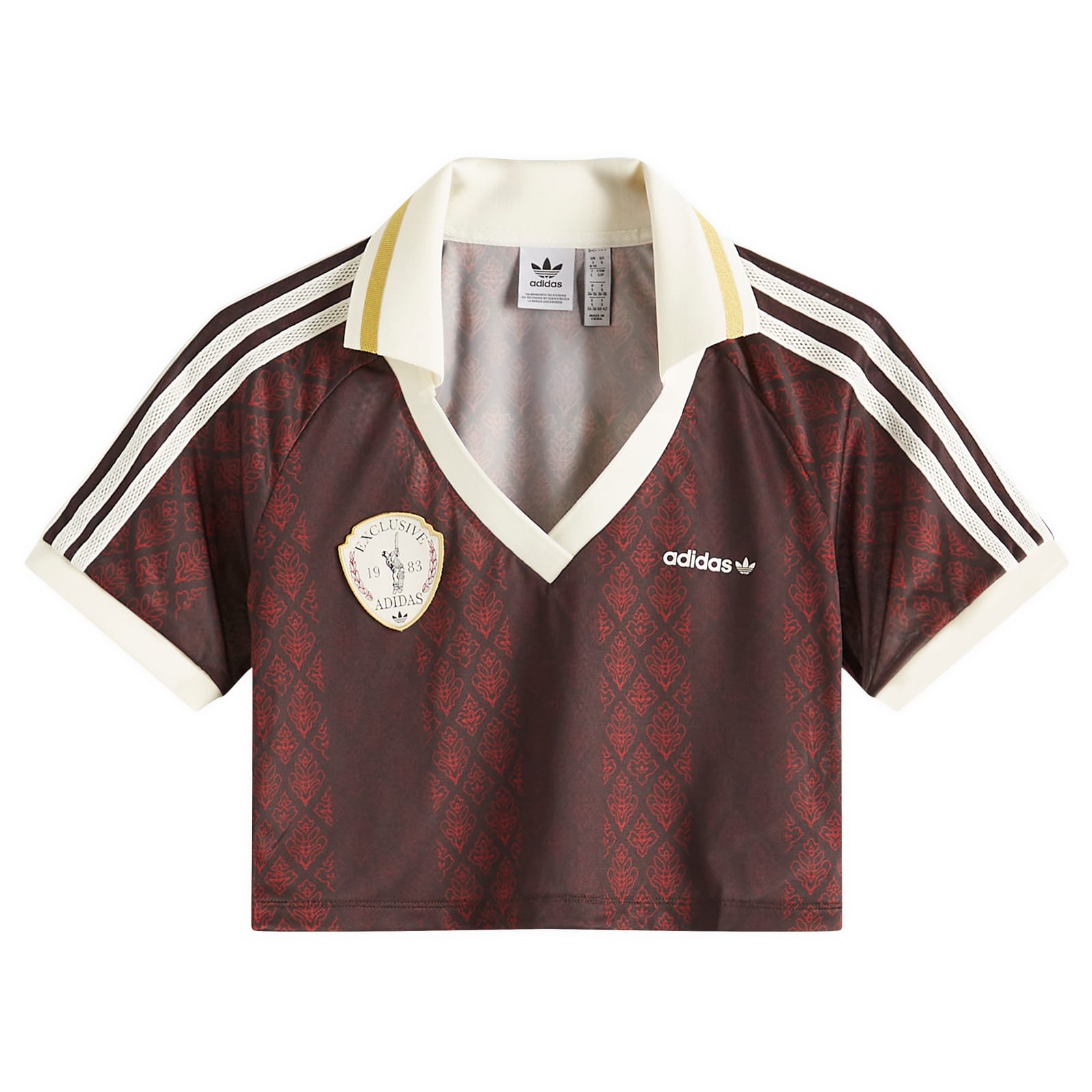 Adidas Originals Retro Sports Cropped Jersey Night Brown Adidas Originals Retro Sports Cropped Jersey Night Brown