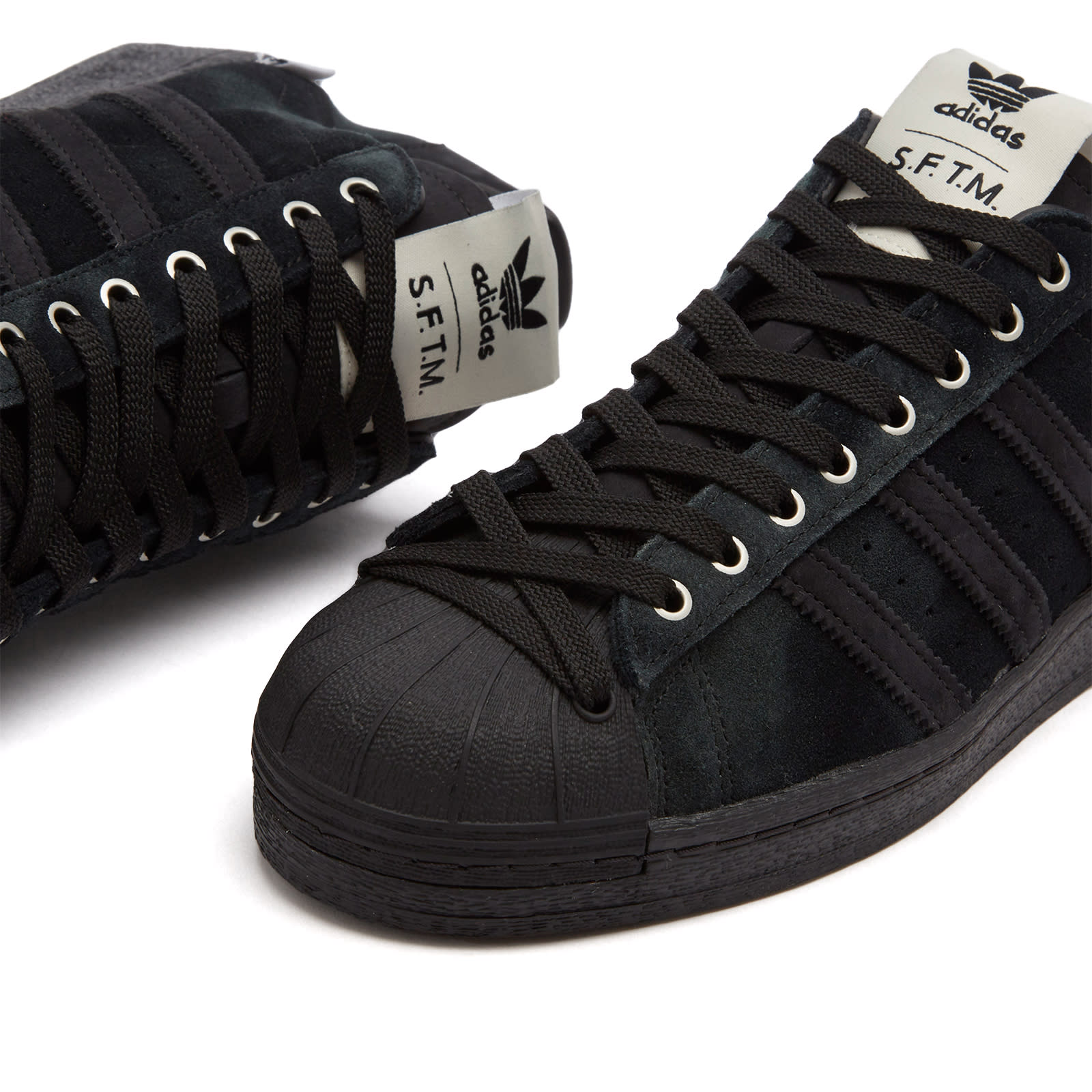adidas x SFTM Superstar 82 Sneaker Black/Milk White - Curated Menswear