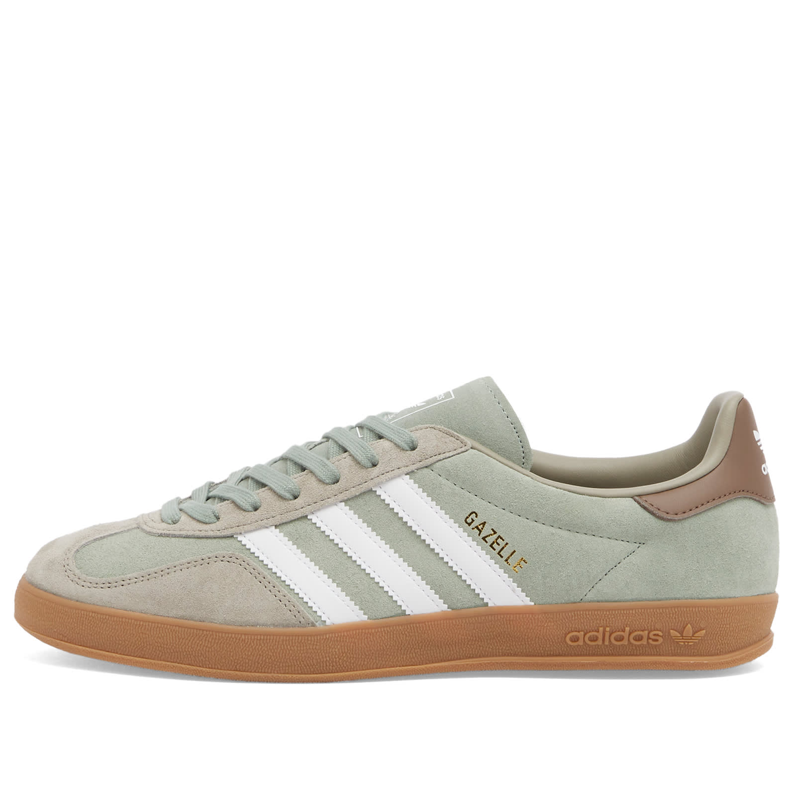 Adidas Gazelle Indoor Sneaker Silver Pebble, Green & White