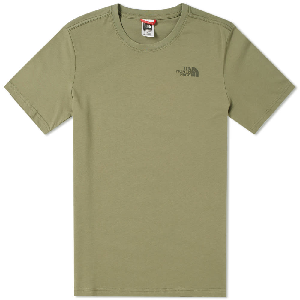 khaki green north face t shirt