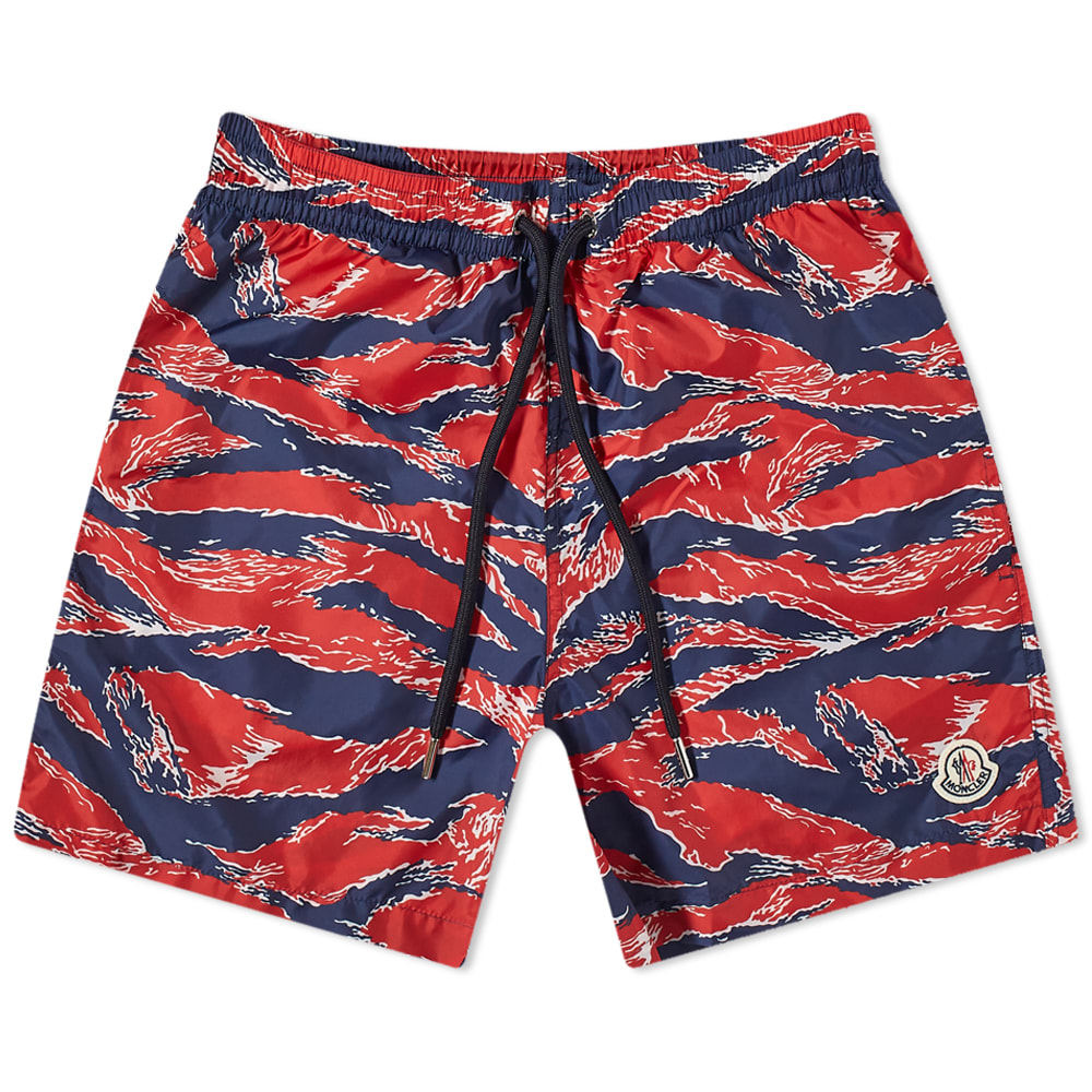 Moncler Camo Swimshort Red \u0026 Blue | END 