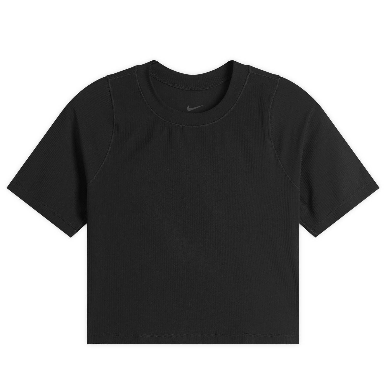 Nike Women's Black/Pcg6c Zenvy Ribbed Top Medium