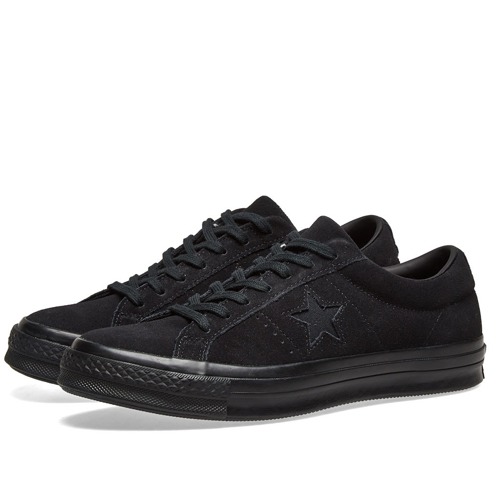 converse one star black leather