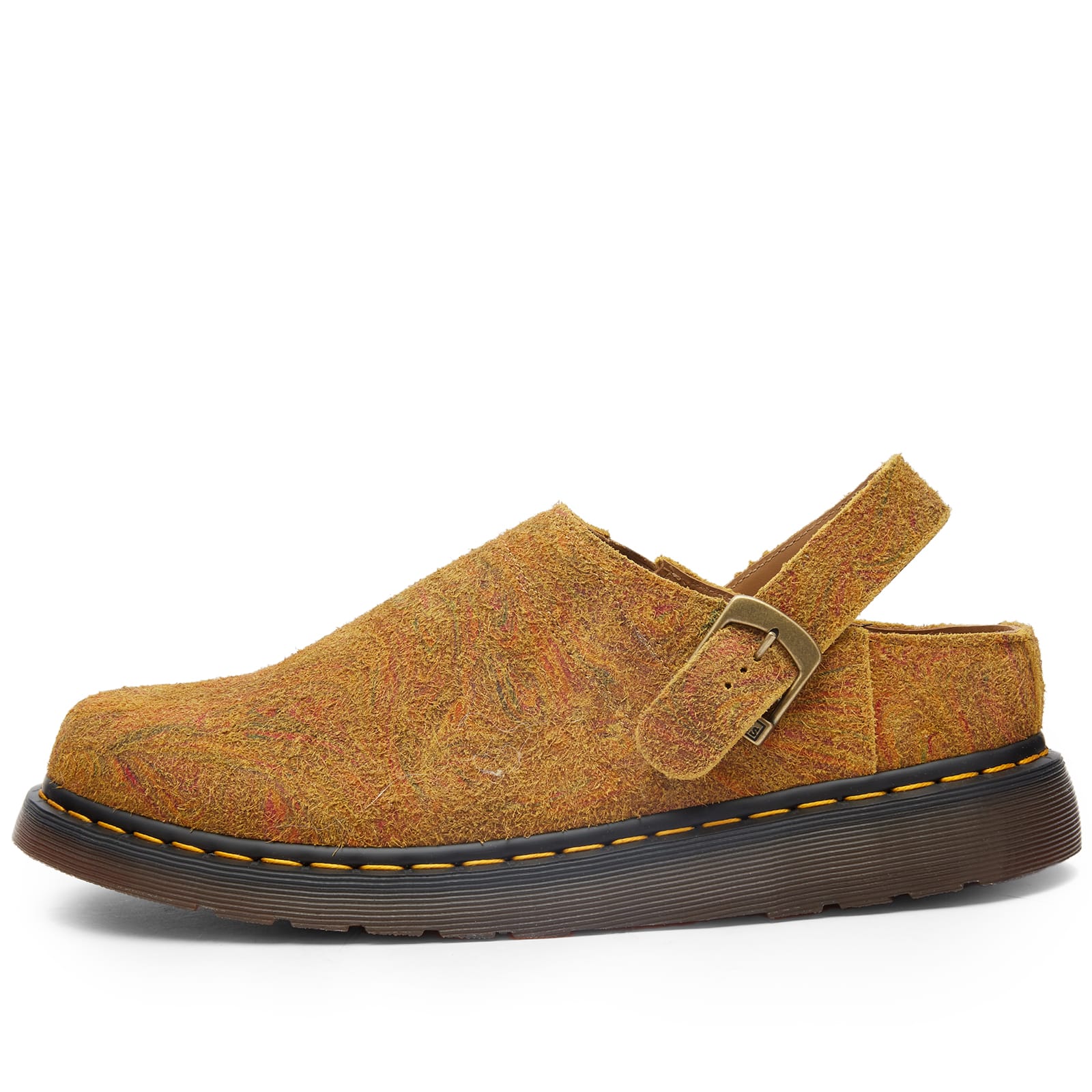 Dr. Martens Isham Buckle Mule Brown & Mustard Hairy Suede Dr. Martens Isham Buckle Mule Brown & Mustard Hairy Suede