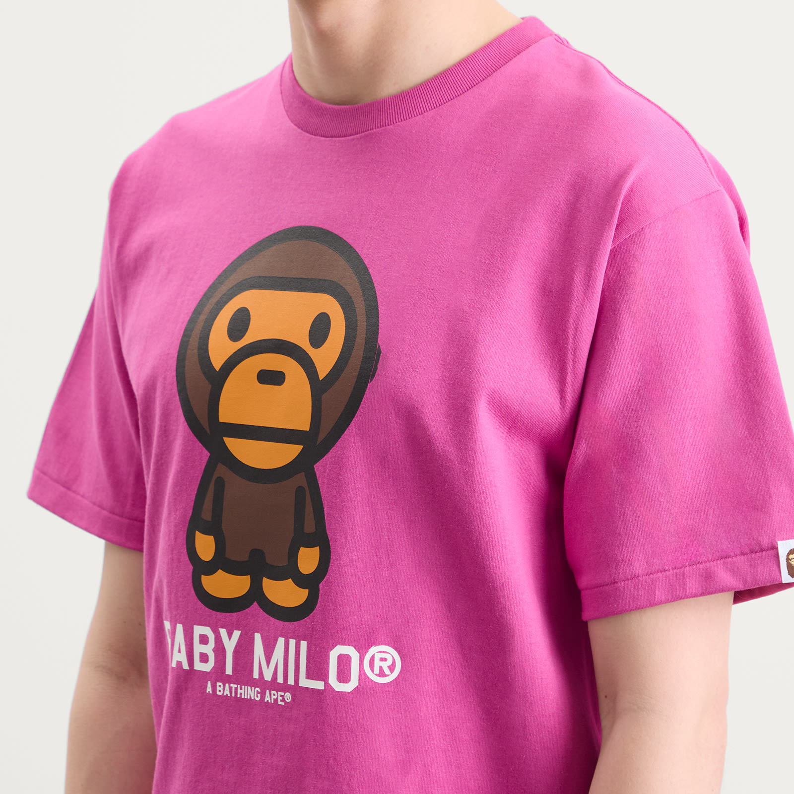 A Bathing Ape Men's Baby Milo T-Shirt Pink | 002TEM301001M-PNK