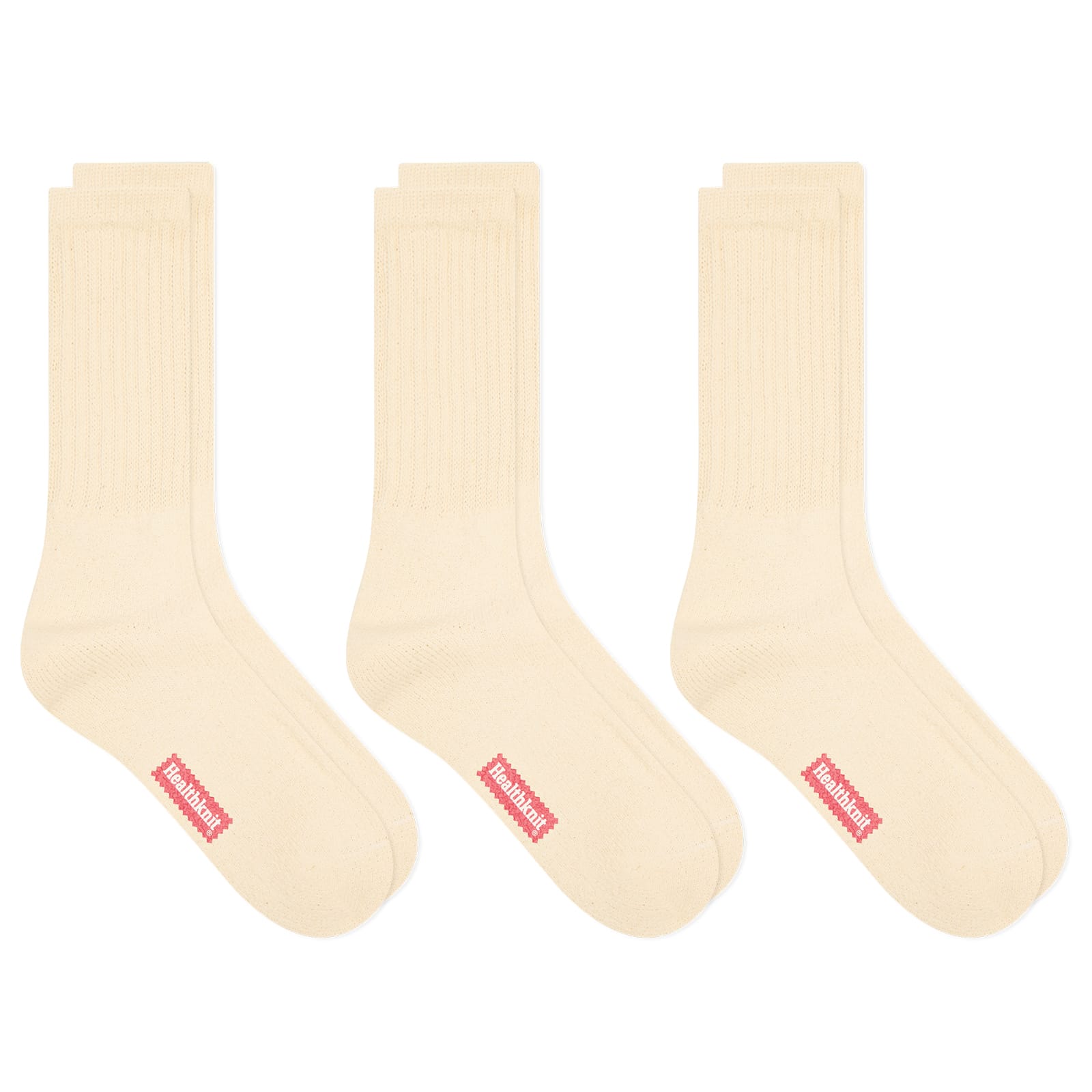 Healthknit — Healthknit Crew Sock - 3 Pack in Off White