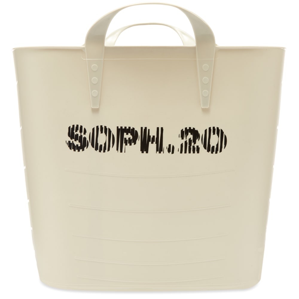 As SOPHNET. turns 20, it marks the occasion with a celebratory limited edition collection, SOPH.20. With a logo designed by graphic artist Tom Hingston and a series of collaborations with big-name brands, it’s quite the birthday party. This white stackable bucket – the ‘baqůet’ style by Japanese homeware brand Stacksto – is printed with Hingston’s work and provides fantastic, space-saving storage in any room of the house.

Polyethylene Construction
Stackable
Printed Branding