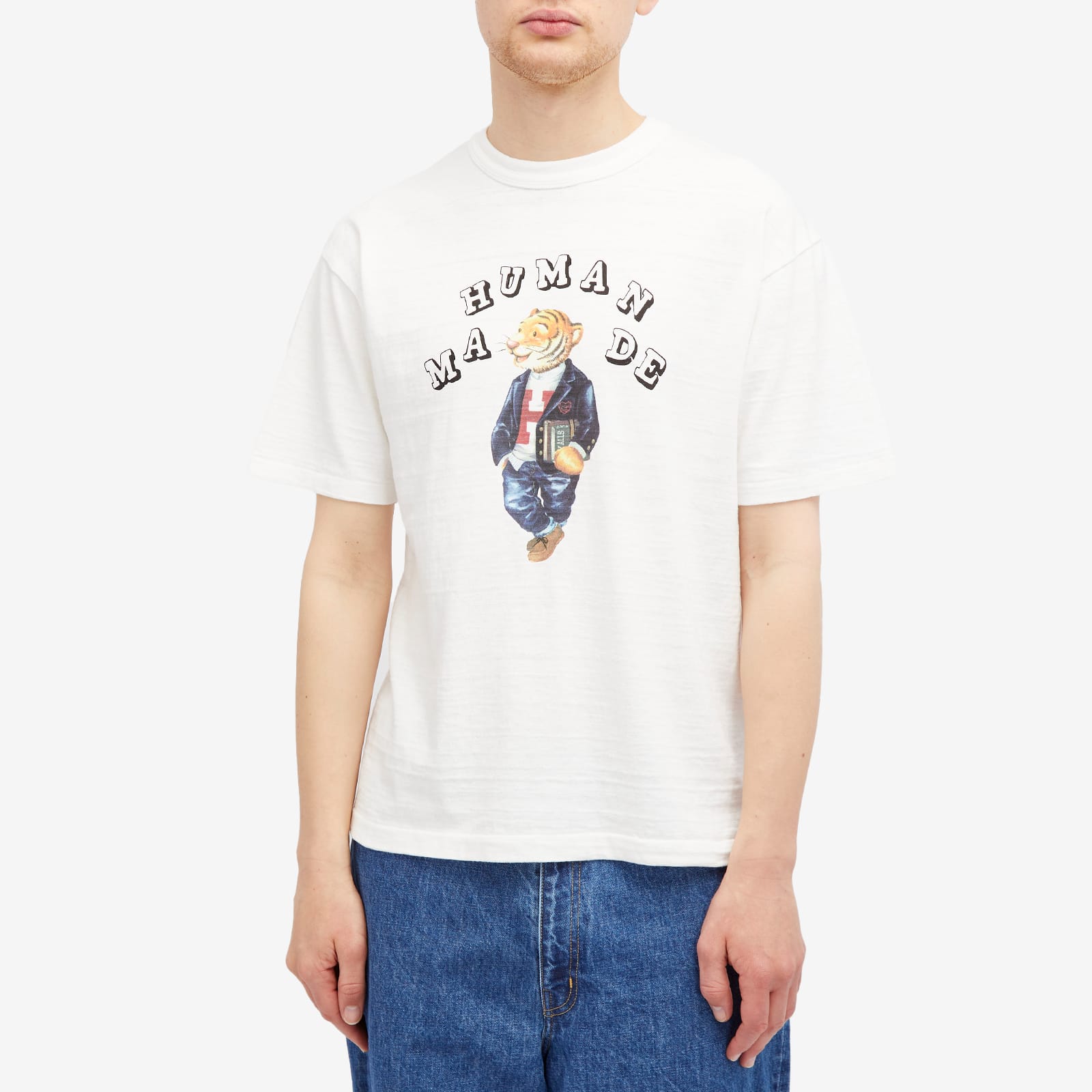 HUMAN MADE★ポロタイガーベア 半袖 Tシャツ ホワイト メンズ Human Made Men's Polo Tiger Bear White - Curated Menswear