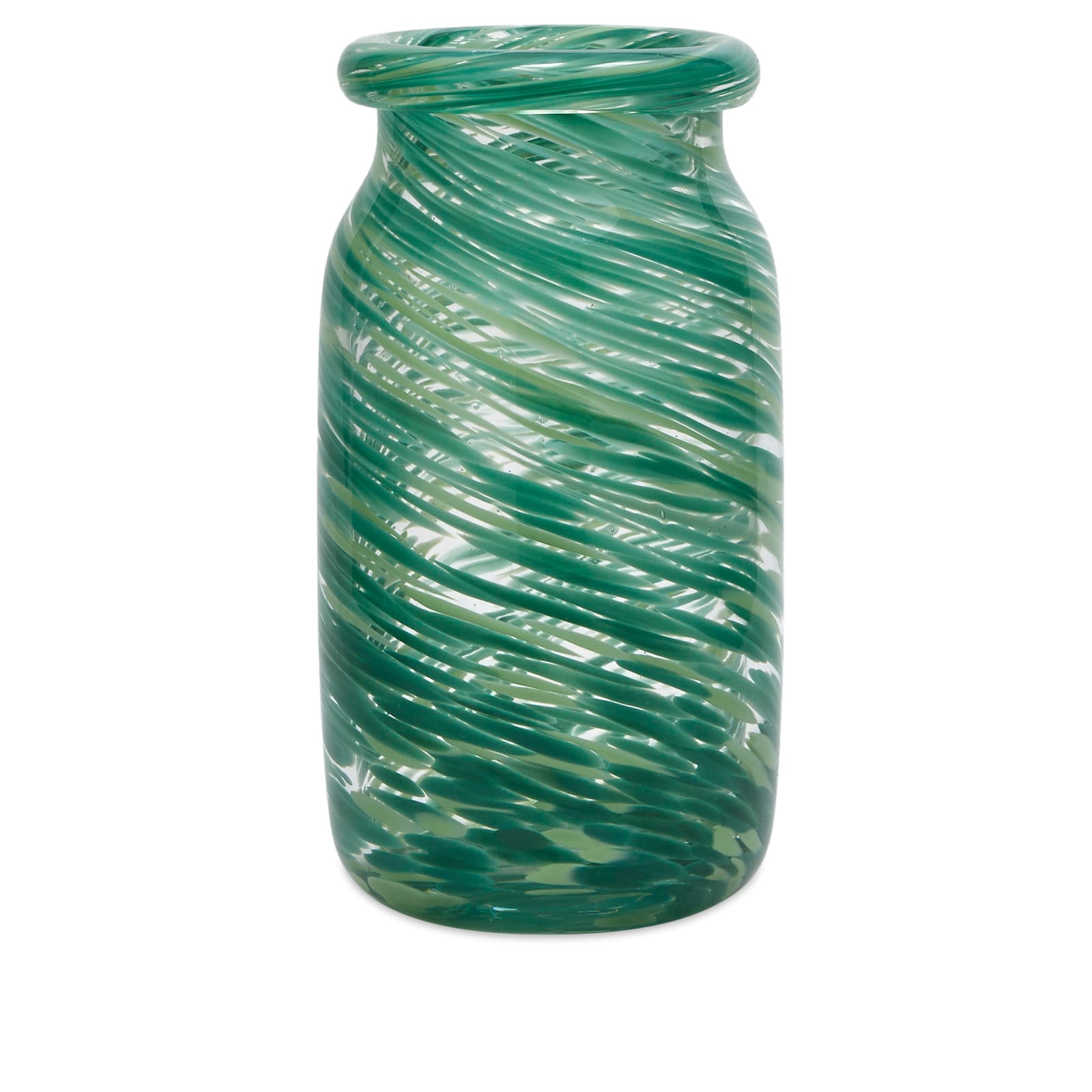 Hay Unisex Green Swirl Splash Roll Neck Vase