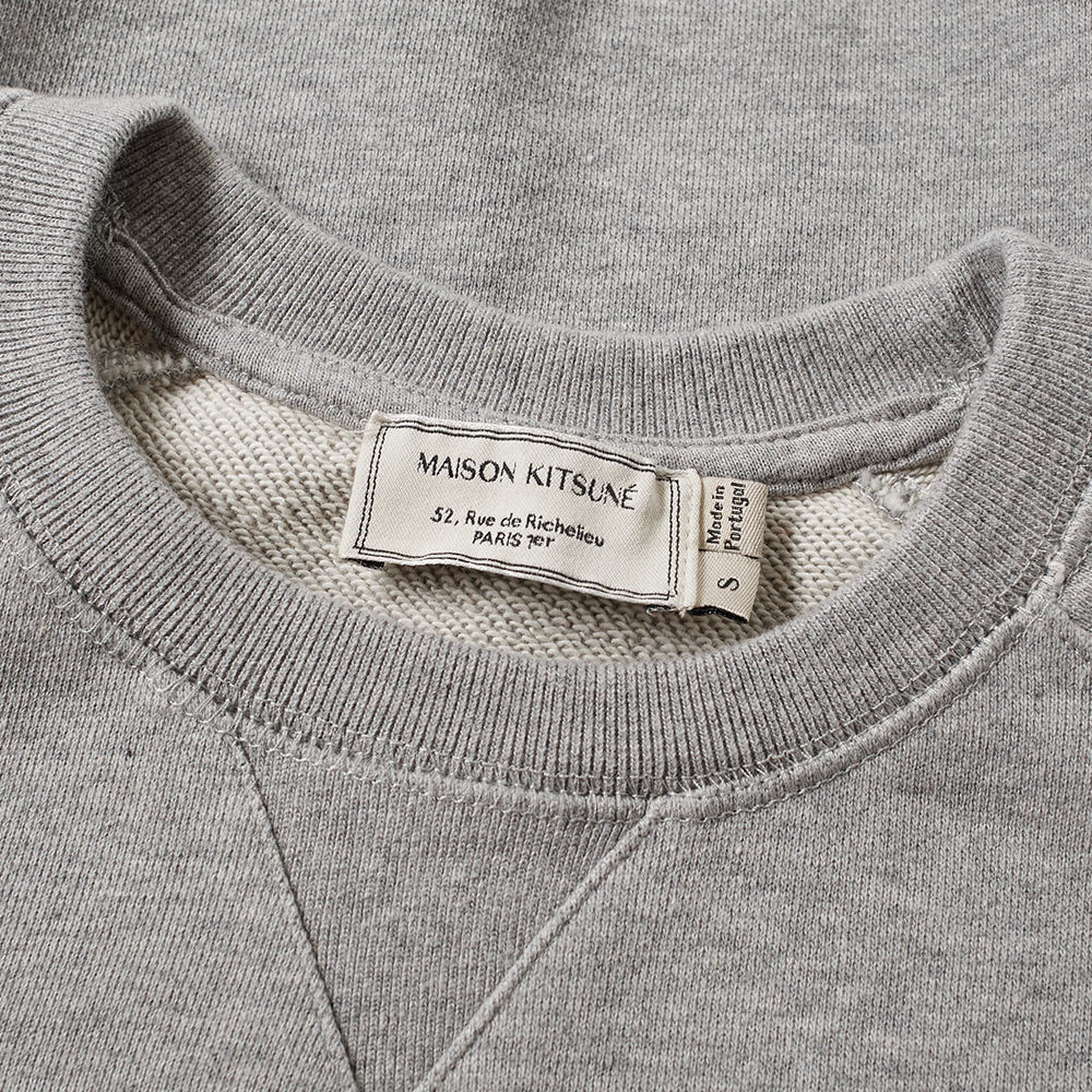 Maison Kitsuné Tricolour Fox Crew Sweat Grey Melange | END.