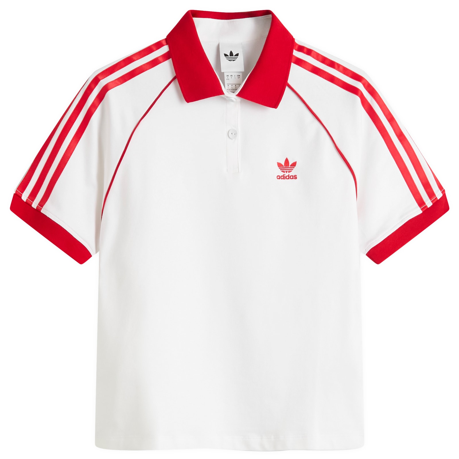 Adidas Women's White/Red Sst Adicolor Short Sleeve Polo