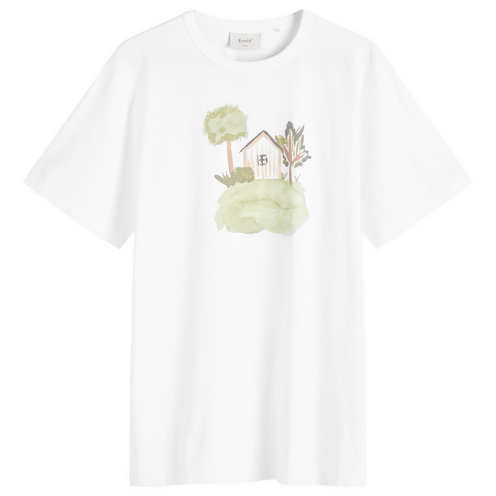 Tシャツ・カットソー EiDER FORET Forest Short Sleeve Round T-ShirtWhite DMM24258W 5738-ForestGnHt-1-