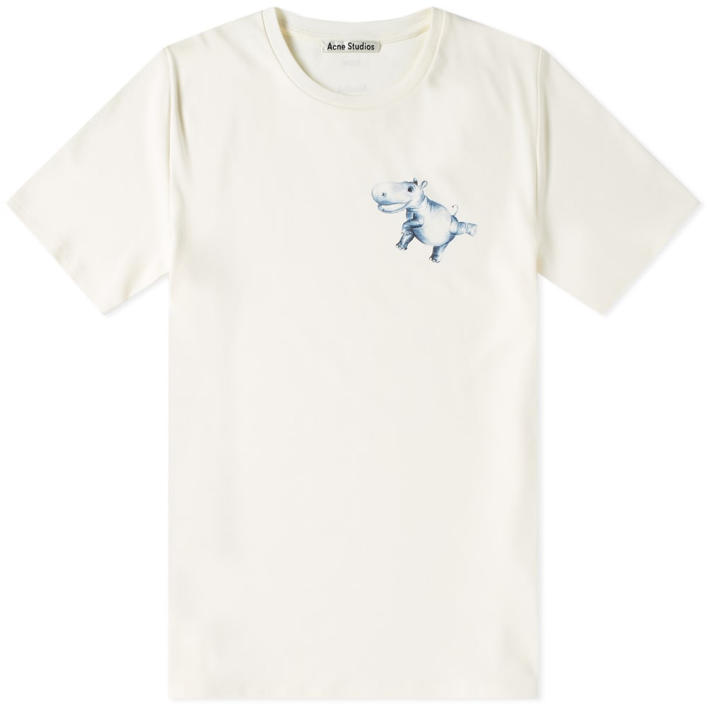 Acne Hippo Print Tee Ivory White END. AR