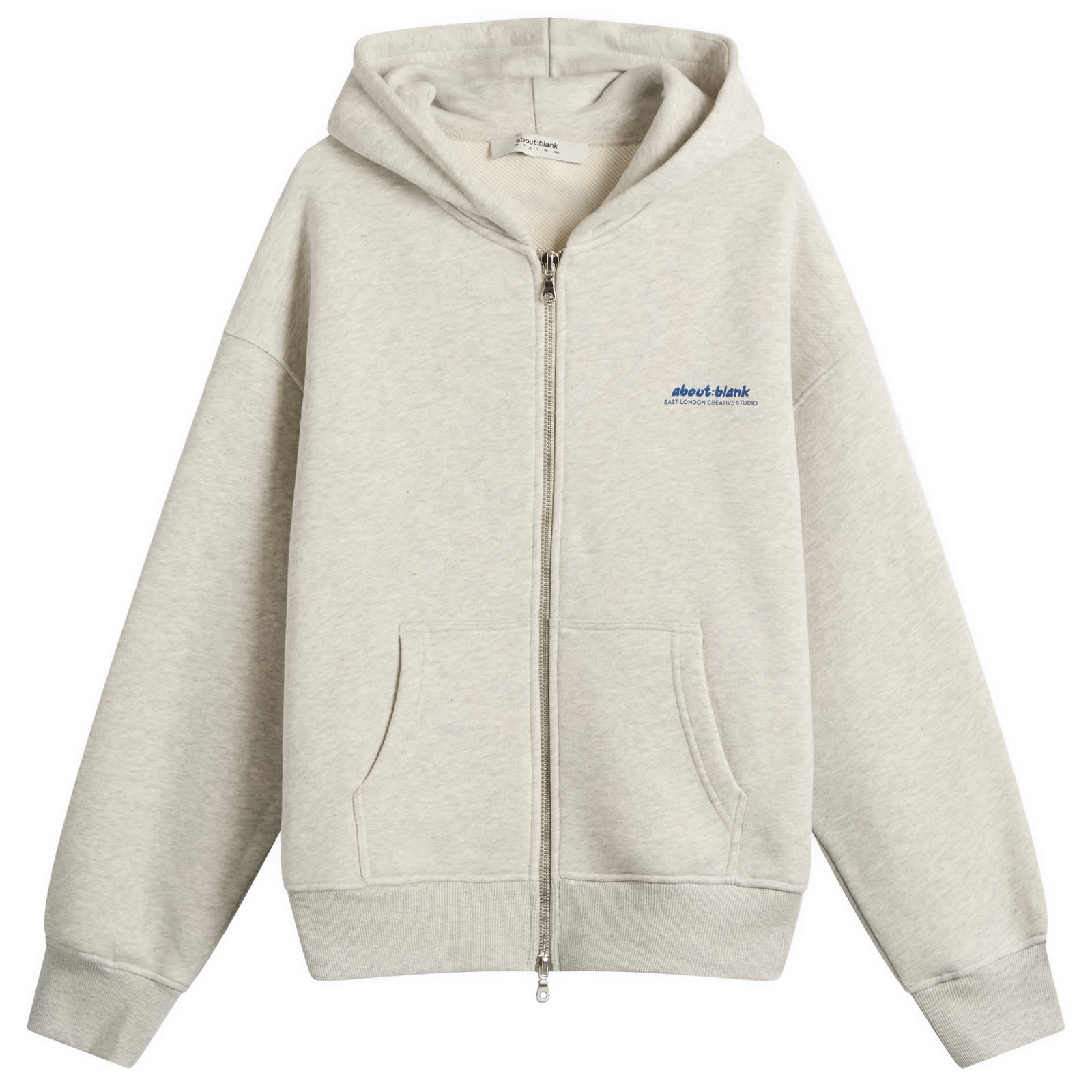 about:blank Men’s Presented by END. Zev Zip Hoodie Grey Marl/Estate Blue