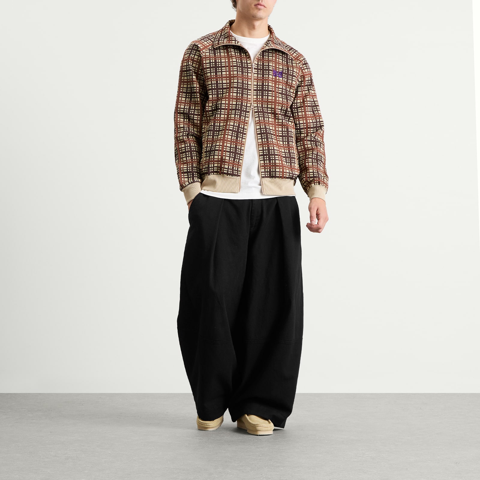 Needles Men's Poly Jacquard Track Jacket Plaid | RW312-A | FOOTY.COM