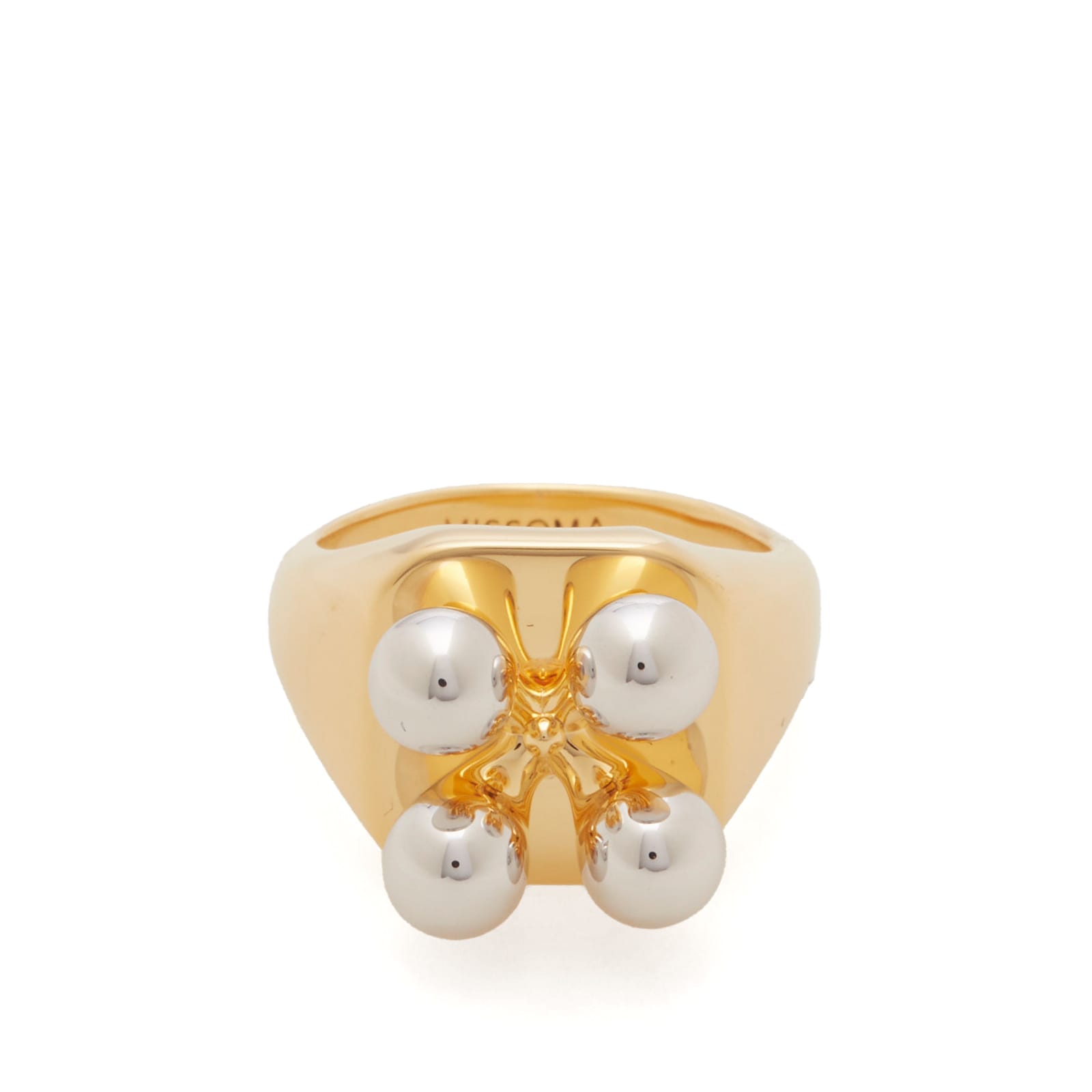 Missoma Atomic Petals Spinning Signet Ring Gold & Silver