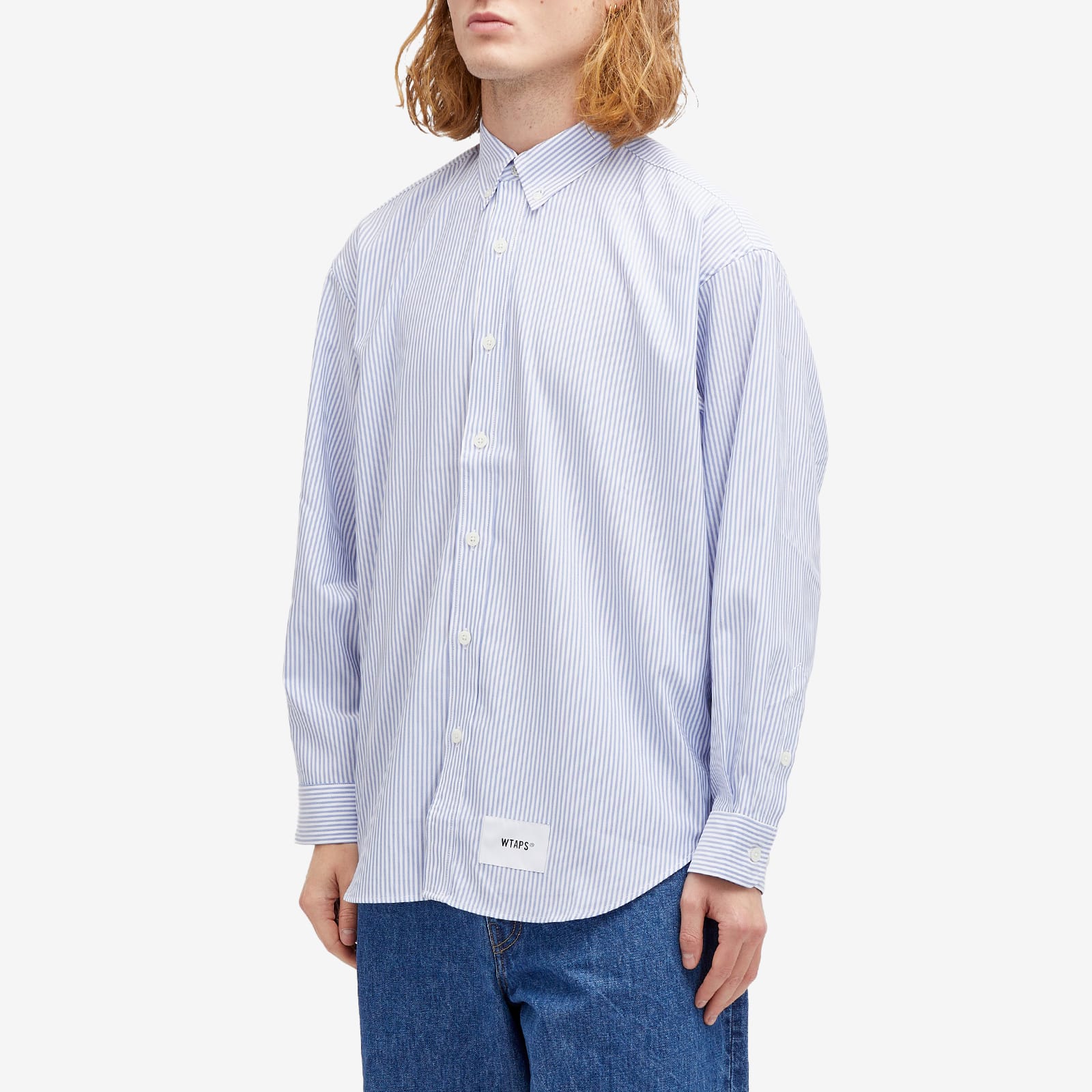 WTAPS Men's 01 Stripe Coolmax® Shirt Blue - Curated Menswear
