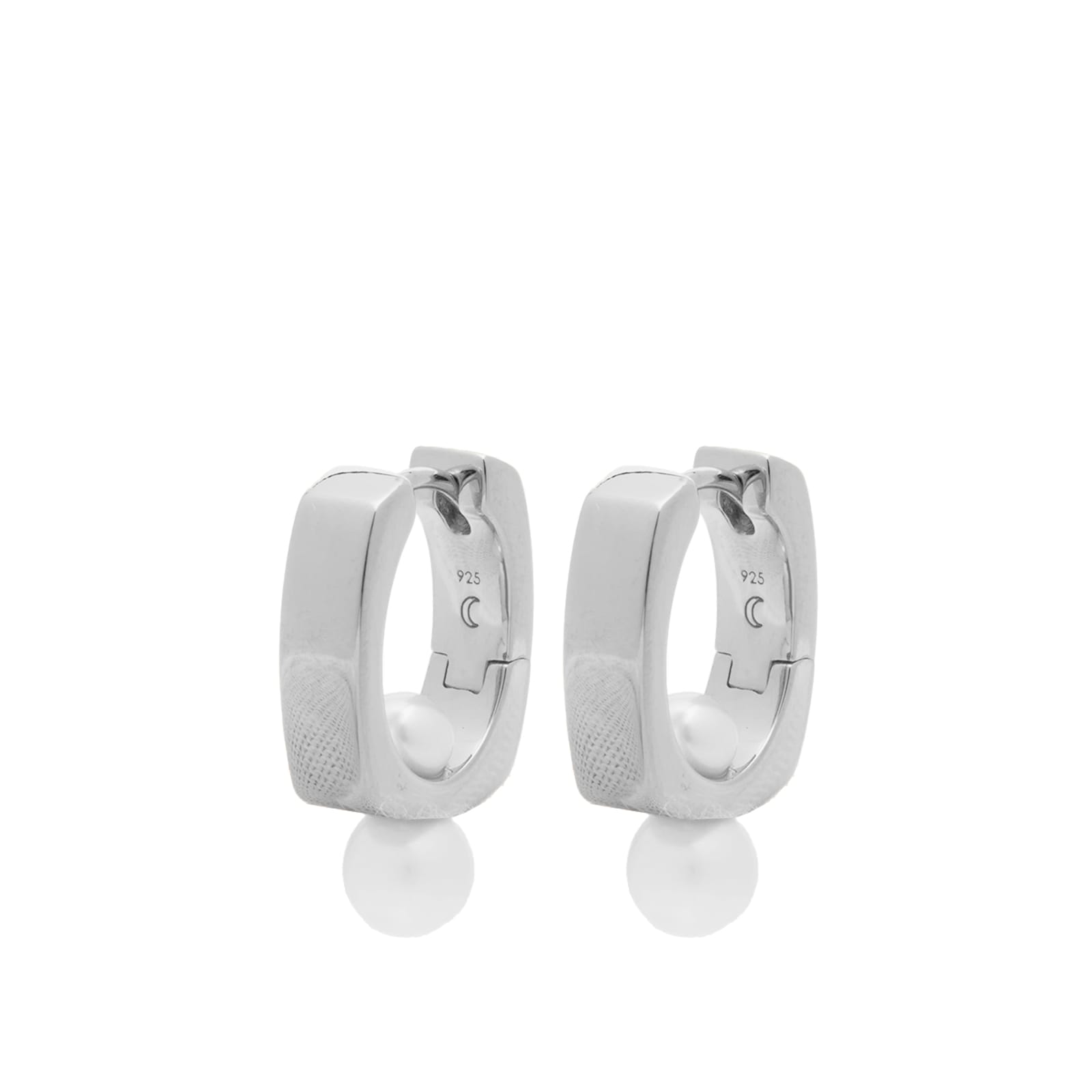 ★MISSOMA★ Pearl Square & Pave Small Hoop Earring Set Missoma Button Pearl Square hoop earrings for Women - Gold